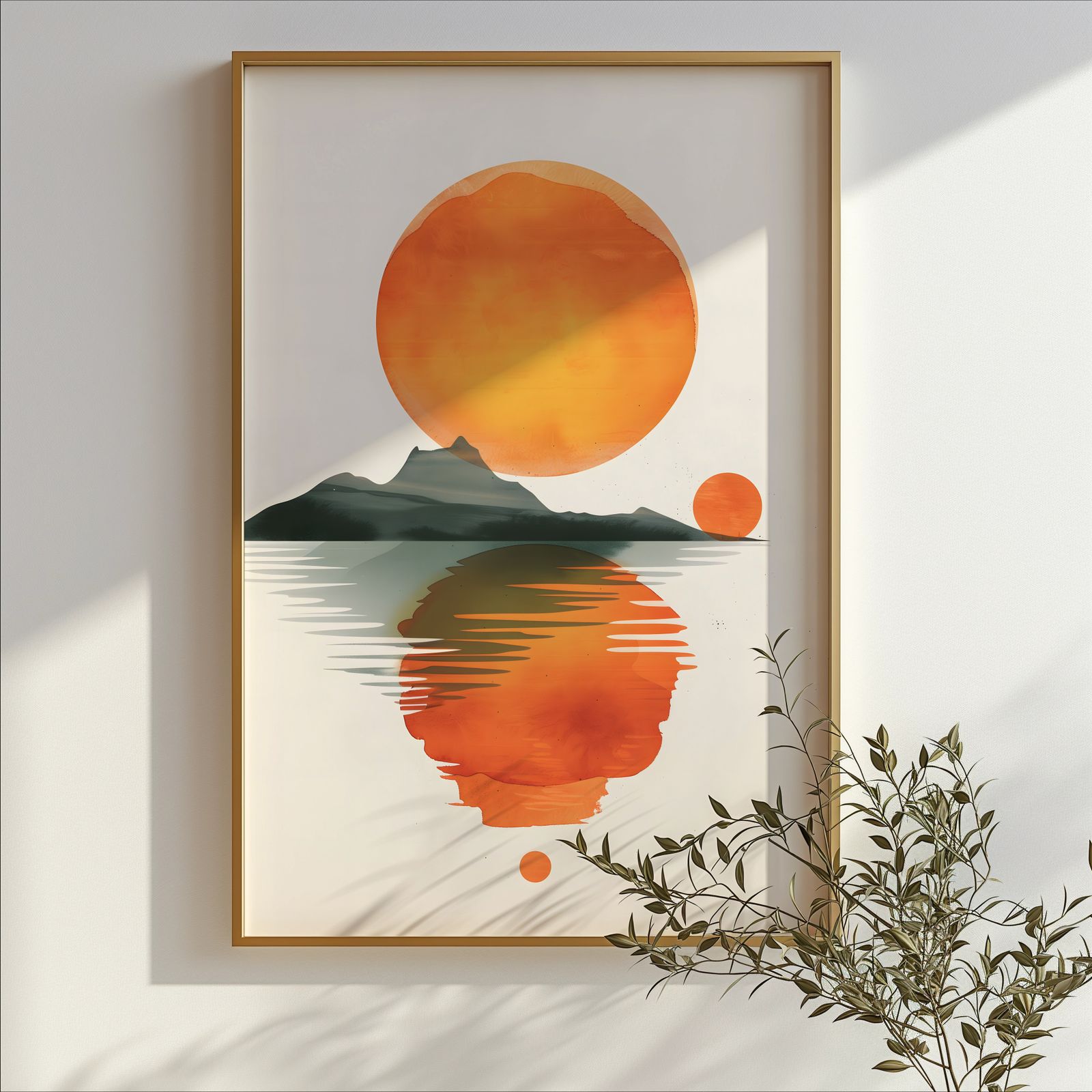Island at Sunset shown in a room — branch mockup
