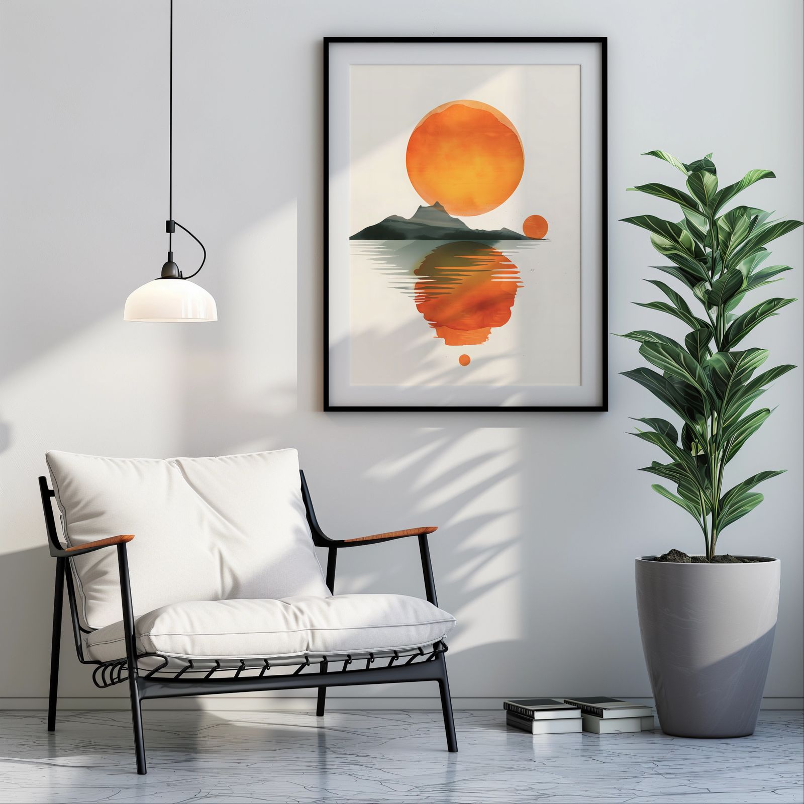 Island at Sunset shown in a room — room mockup