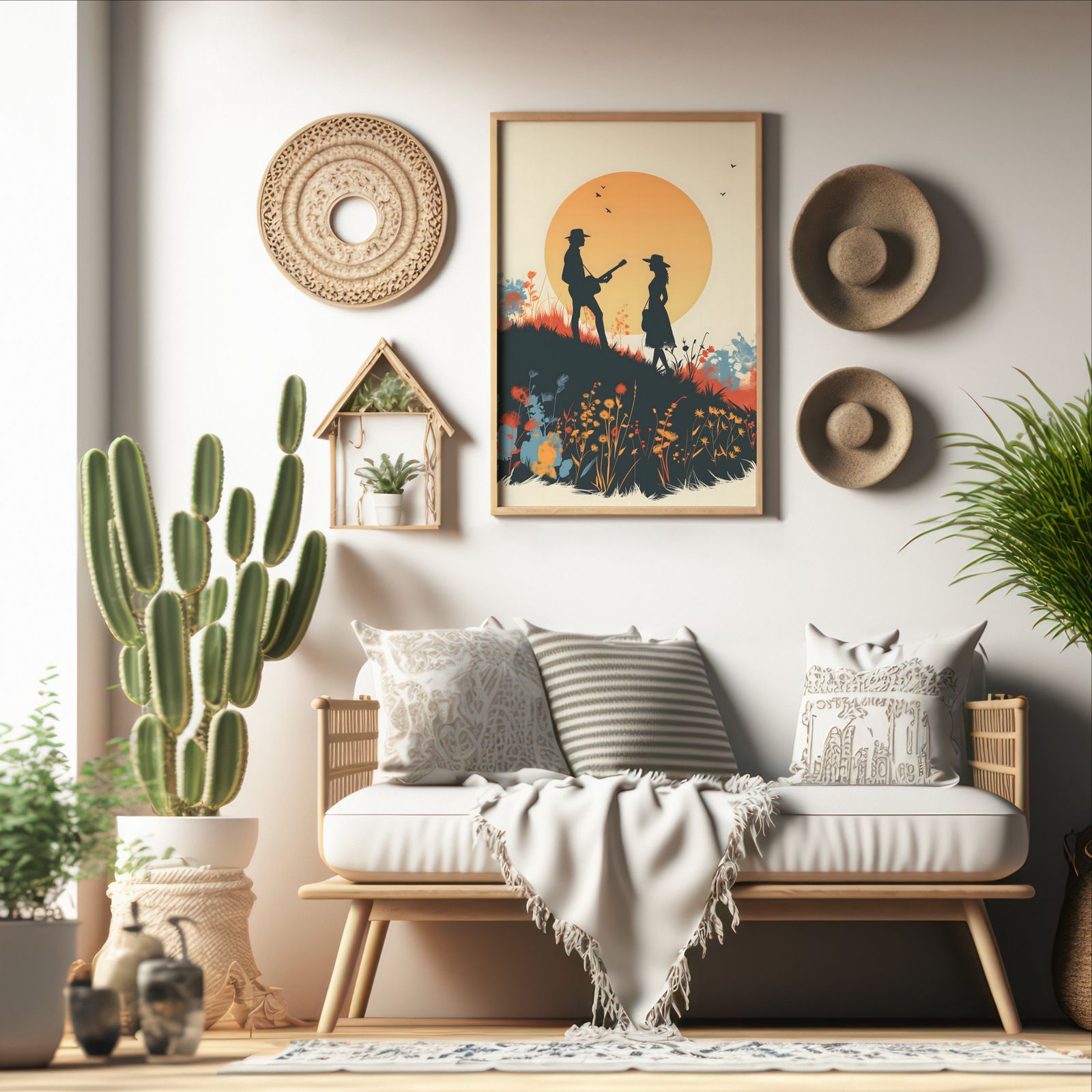 Jack and Jill on Primrose Hill shown in a room — boho mockup