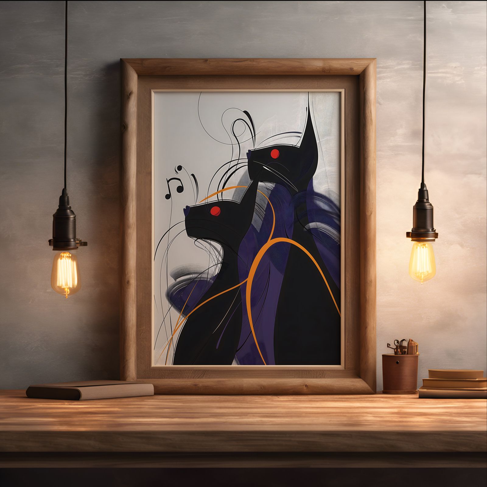 Jazz Cat Double shown in a room — desk mockup