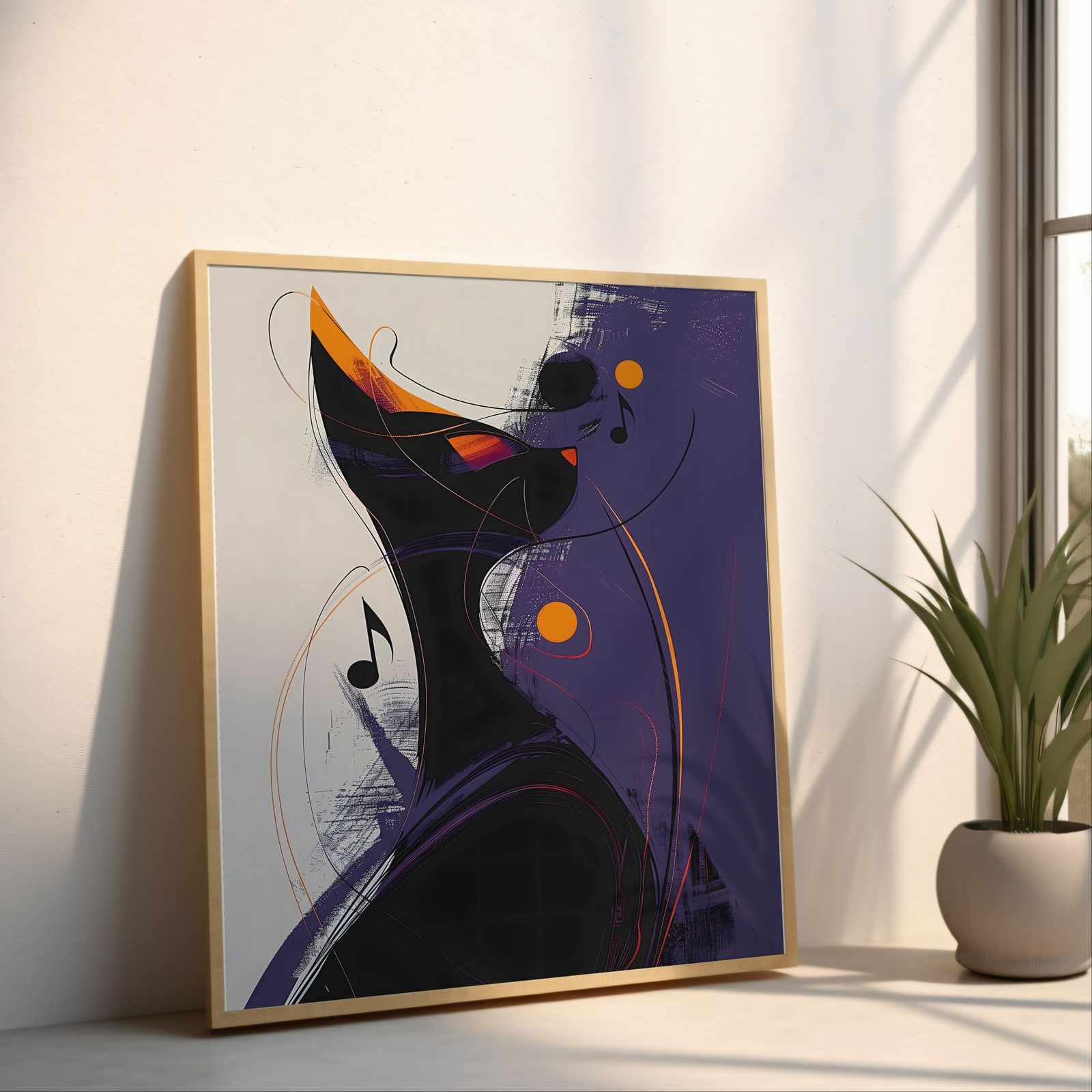 Jazz Cat Single shown in a room — angled mockup