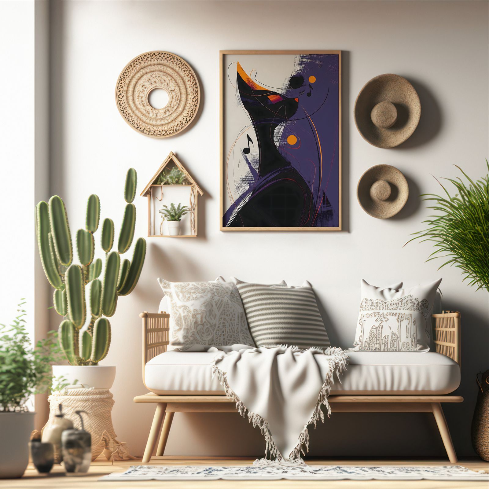 Jazz Cat Single shown in a room — boho mockup