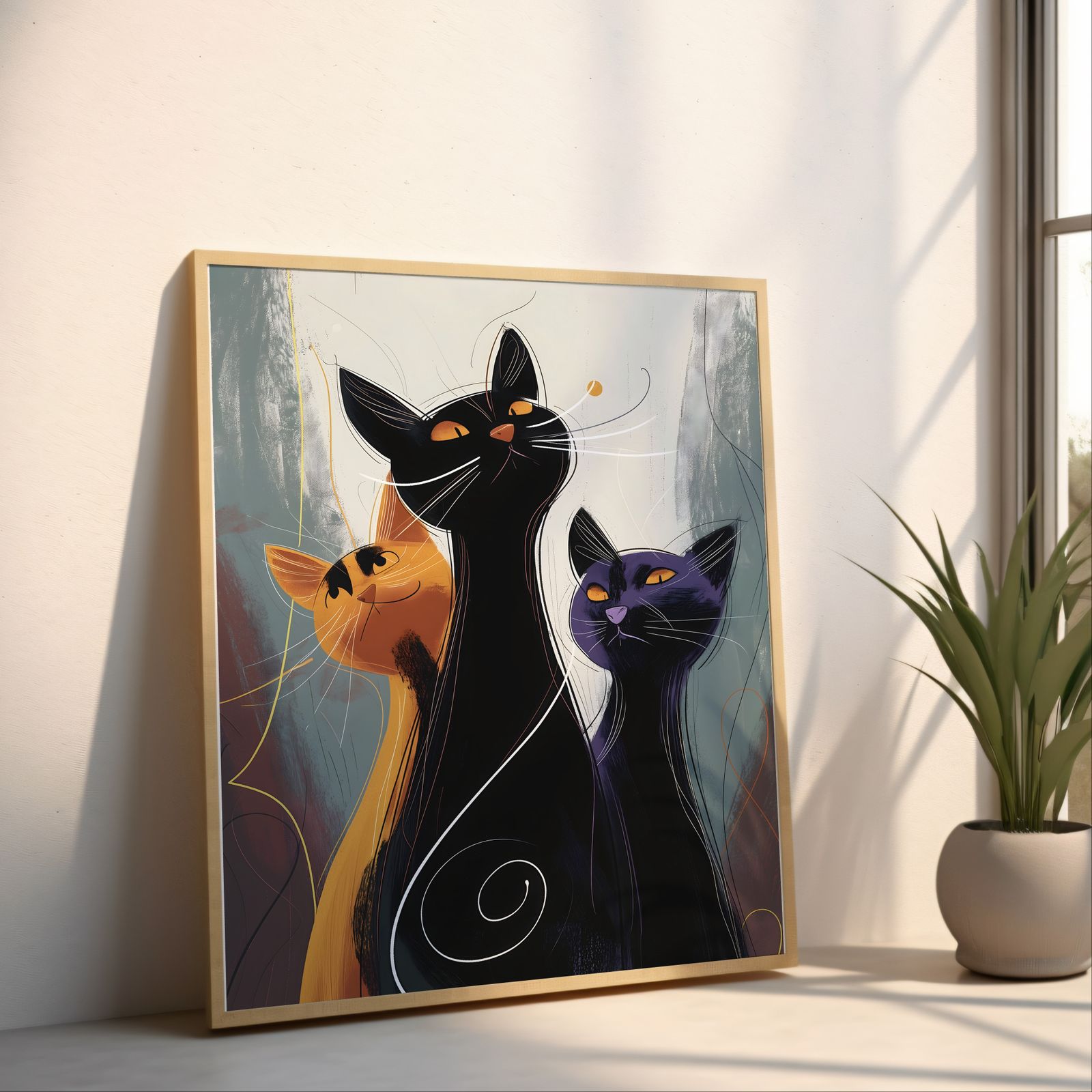 Jazz Cats shown in a room — angled mockup
