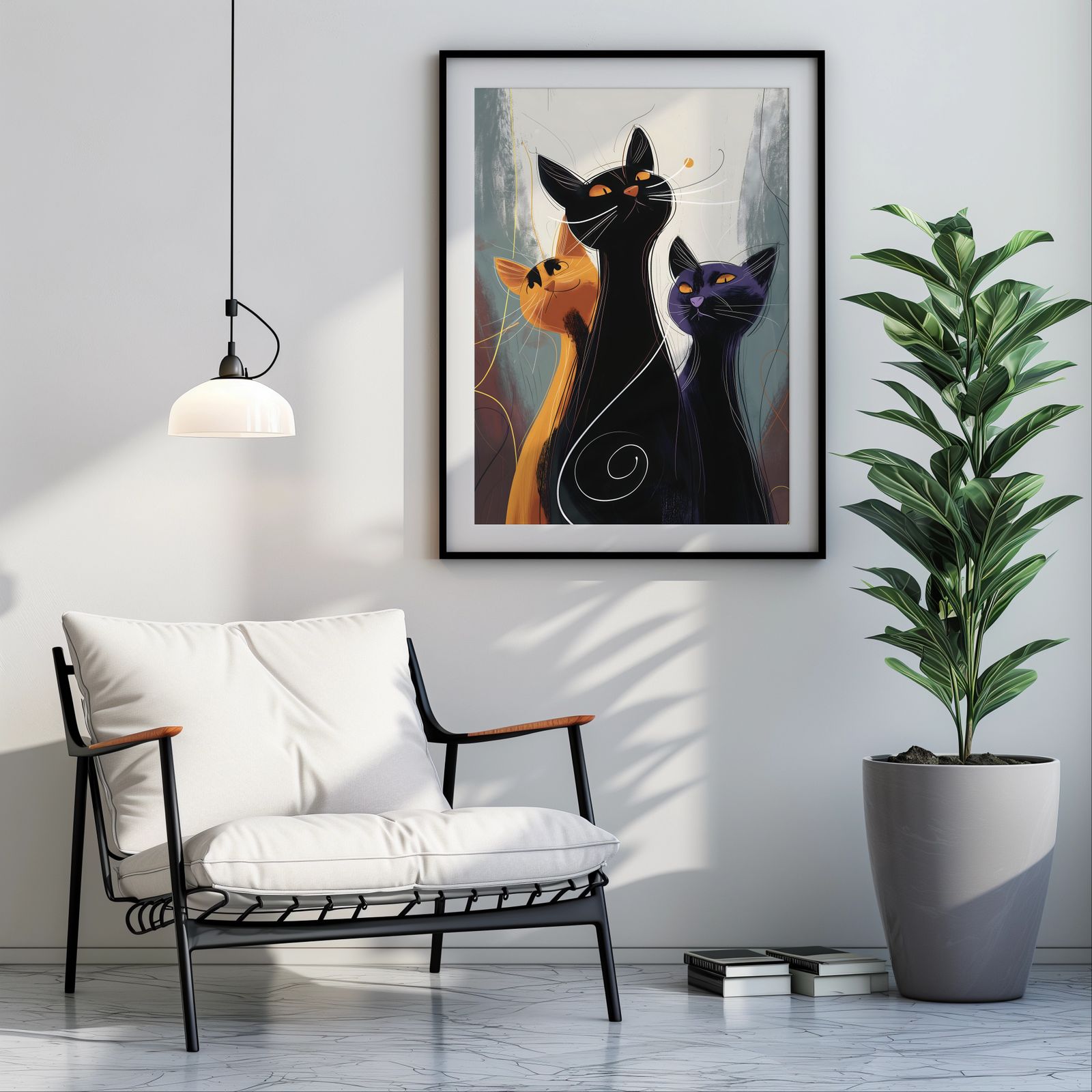 Jazz Cats shown in a room — room mockup