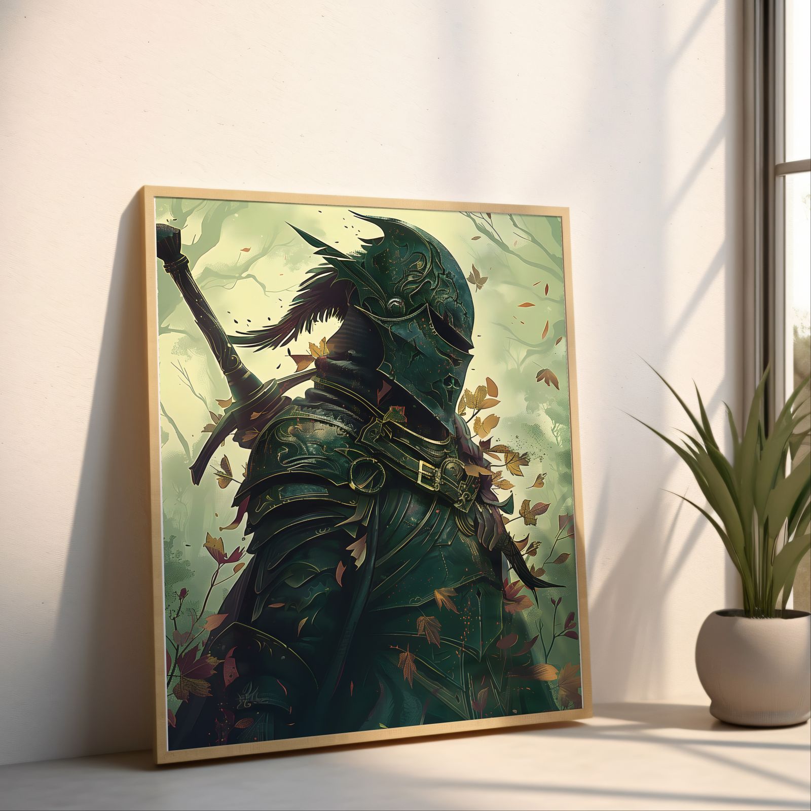 Knight of the Forest shown in a room — angled mockup