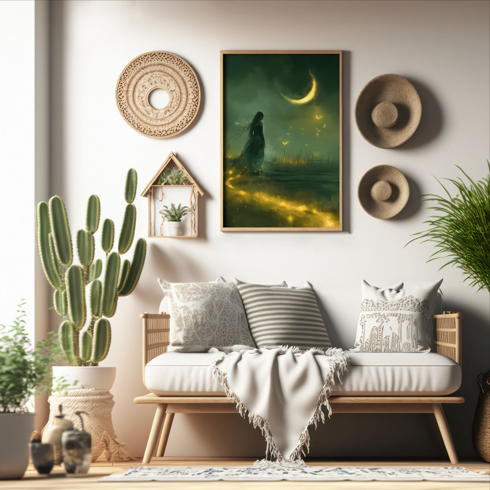 La Llorona shown in a room — boho mockup