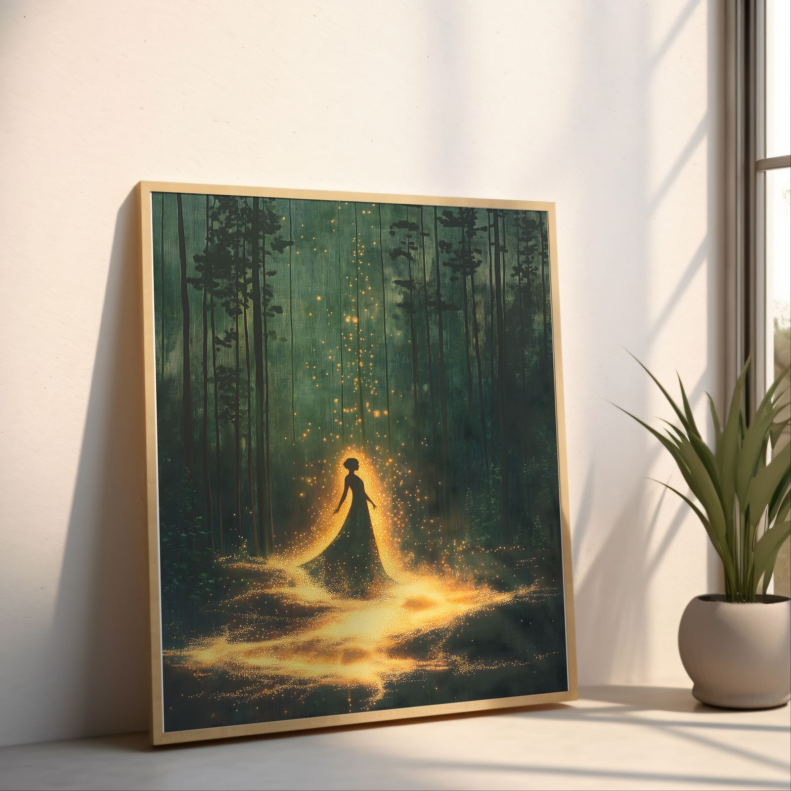 Lady of the Forest shown in a room — angled mockup
