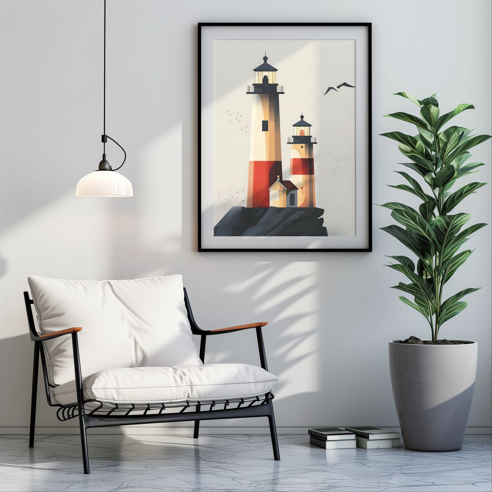 Beacons shown in a room — room mockup