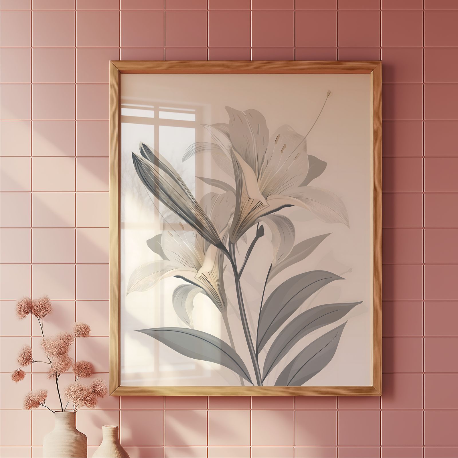 Lily Grey shown in a room — tile mockup