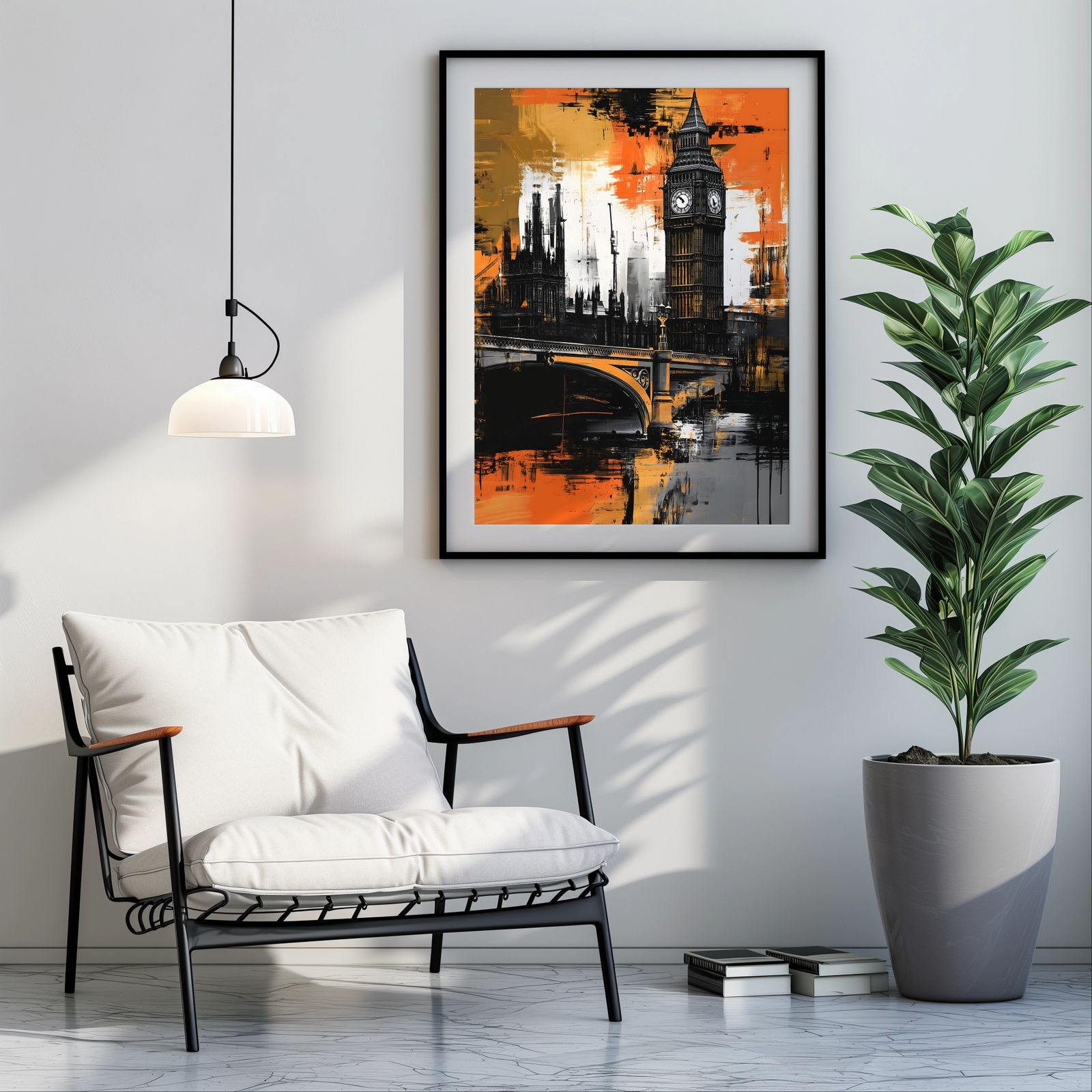 London shown in a room — room mockup