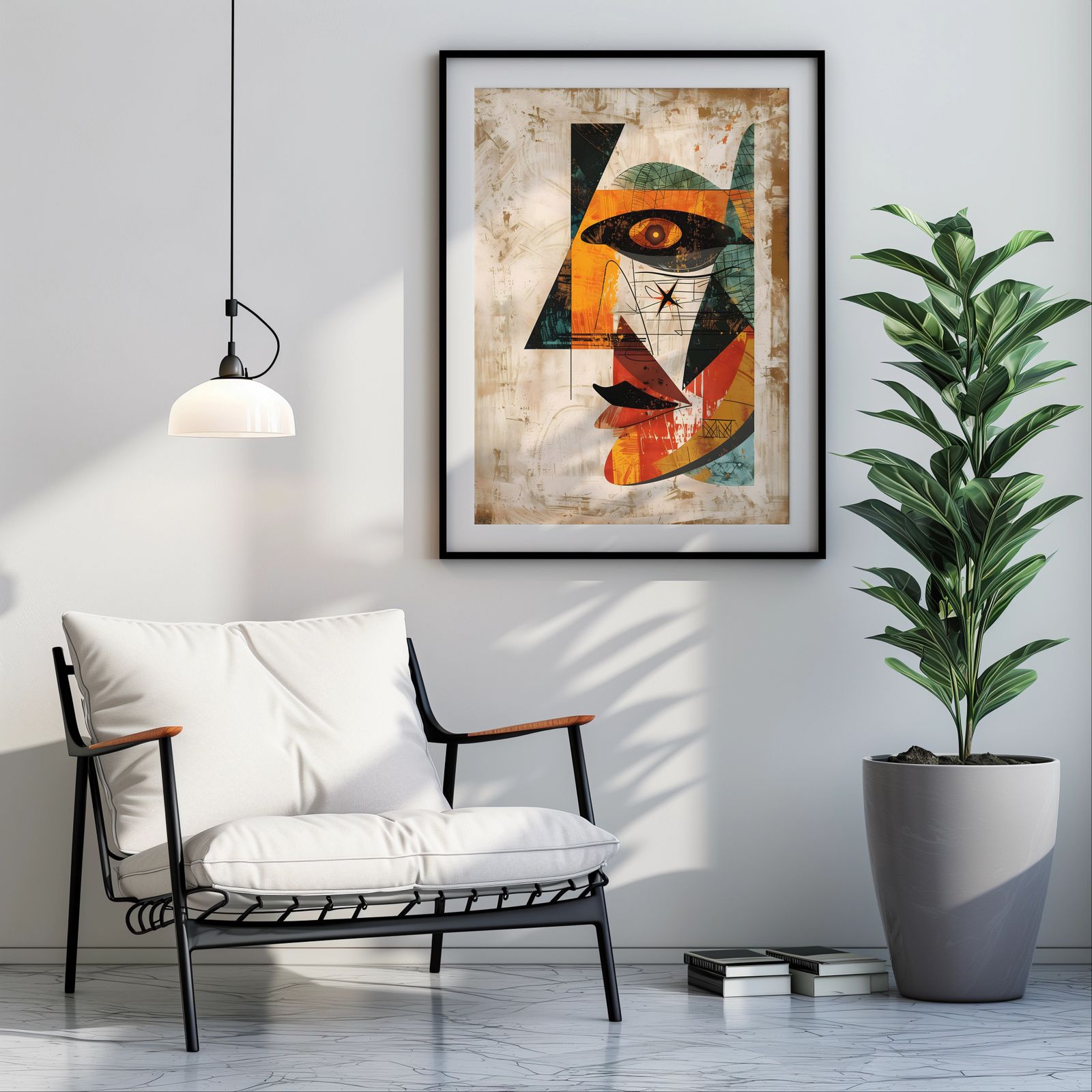 Looking Back shown in a room — room mockup