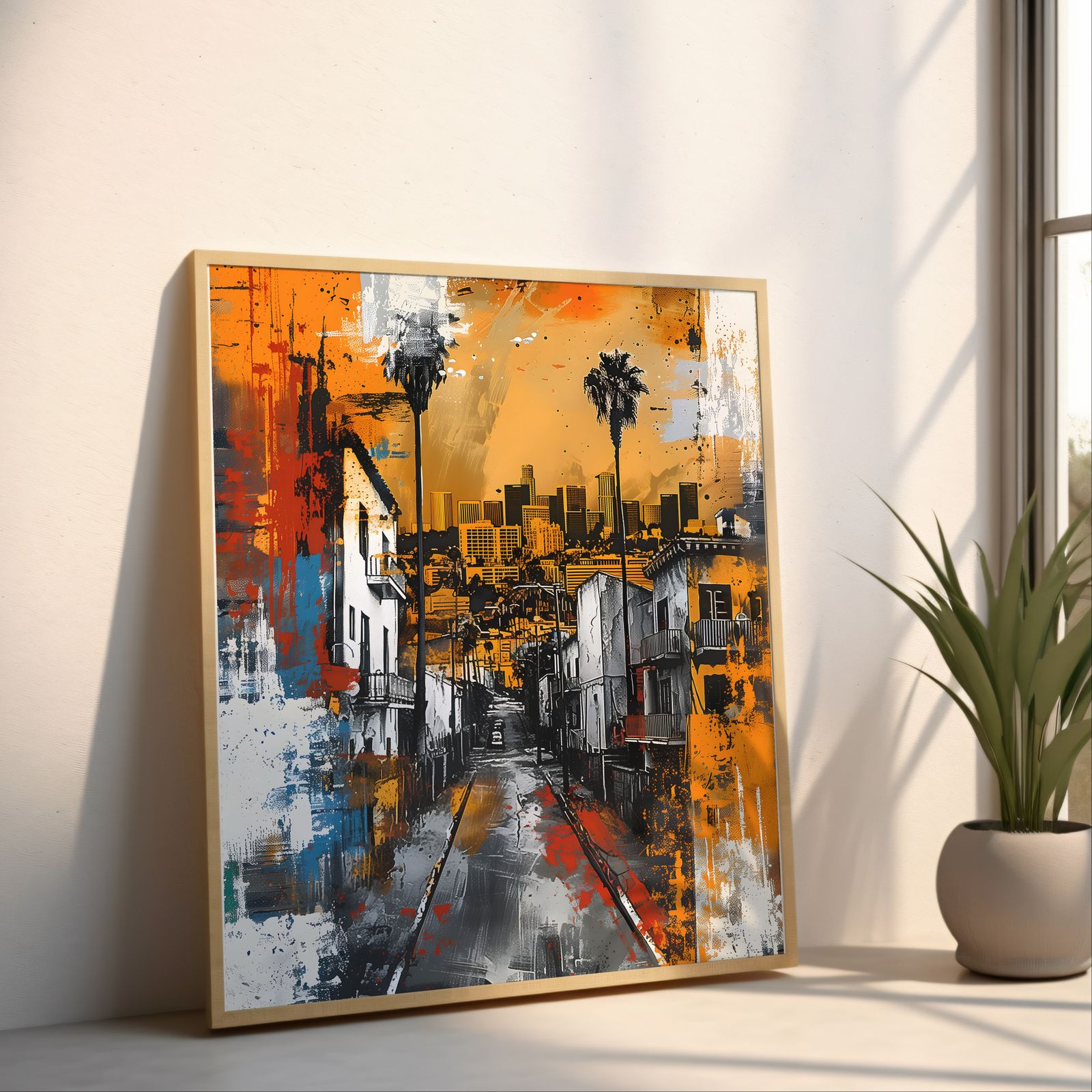 Los Angeles shown in a room — angled mockup