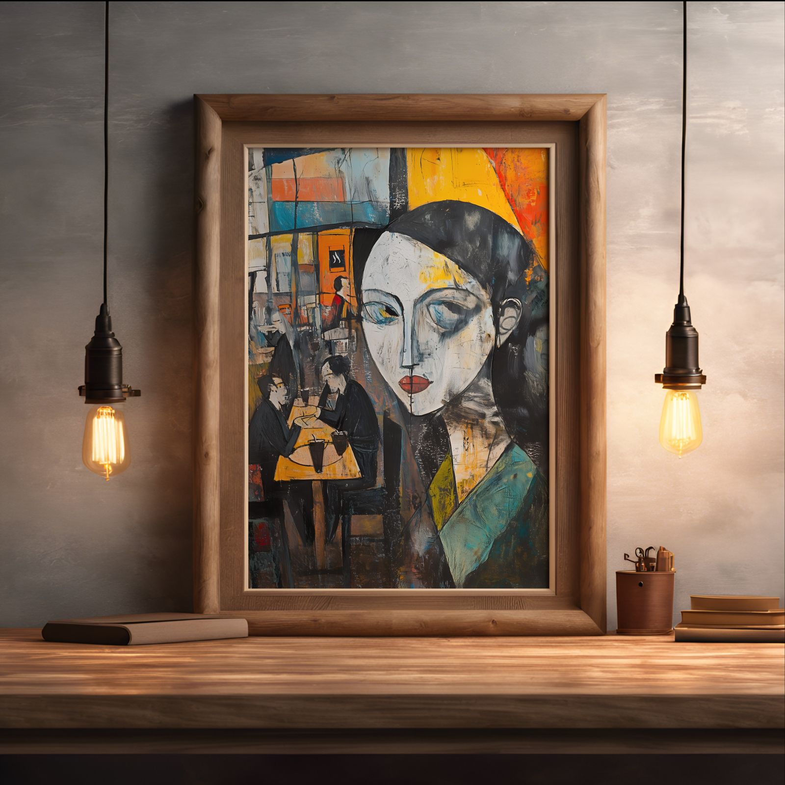 Lost in Conversation shown in a room — desk mockup