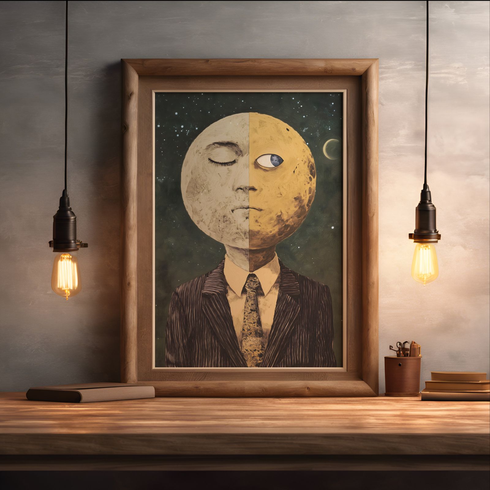 Lunar Mind shown in a room — desk mockup