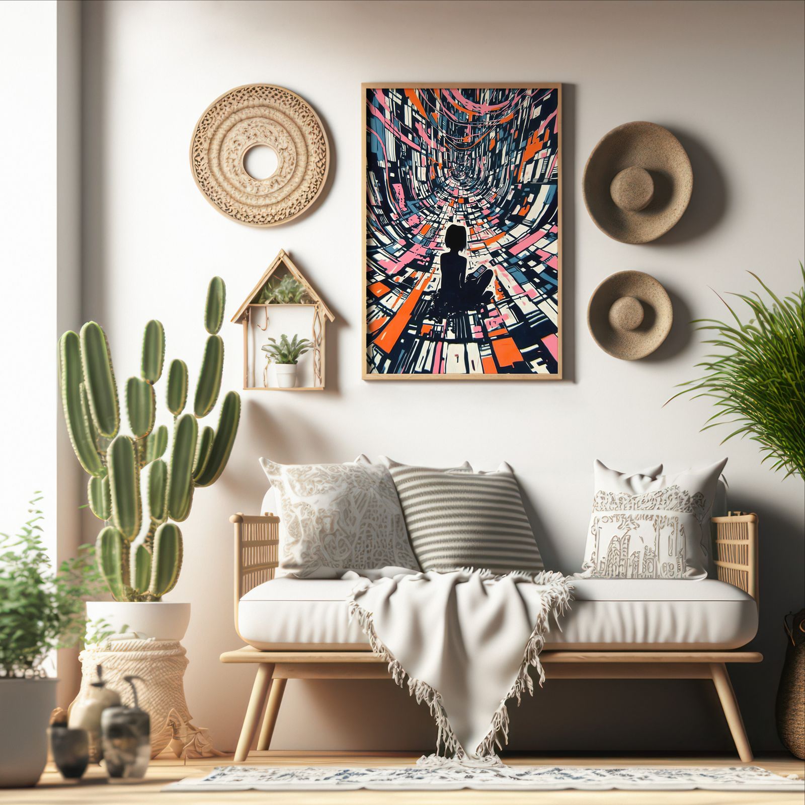 Media Overload shown in a room — boho mockup