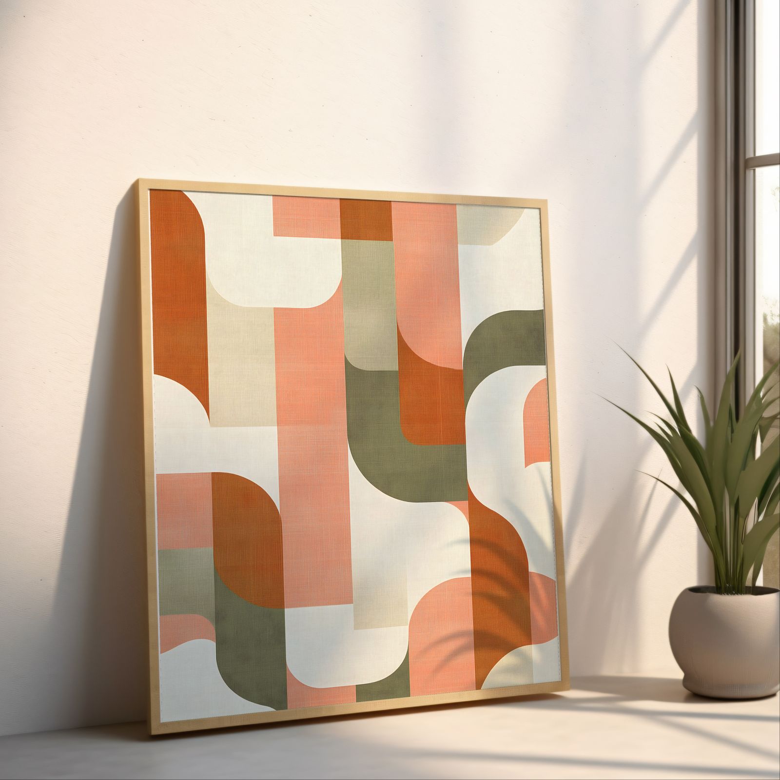 Midcentury Maze shown in a room — angled mockup
