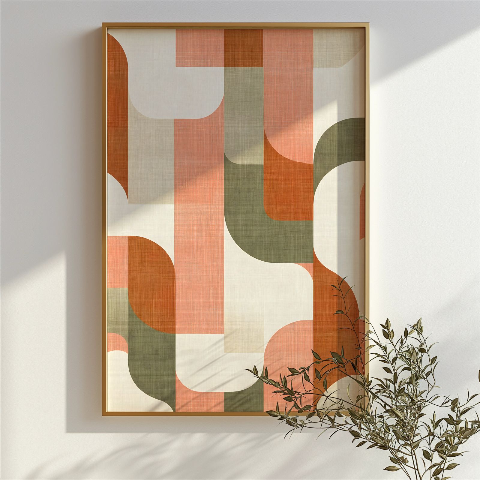 Midcentury Maze shown in a room — branch mockup