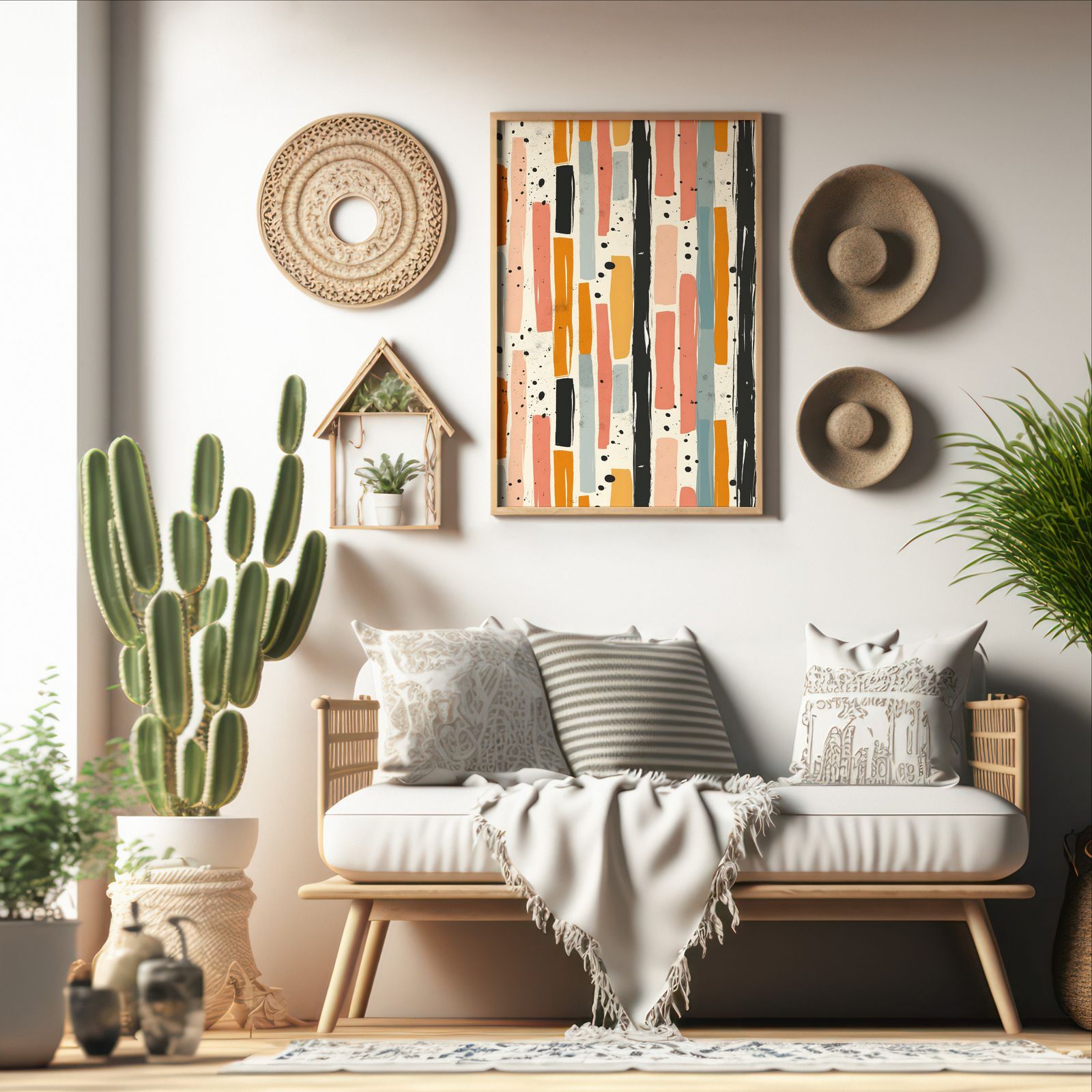 Static shown in a room — boho mockup
