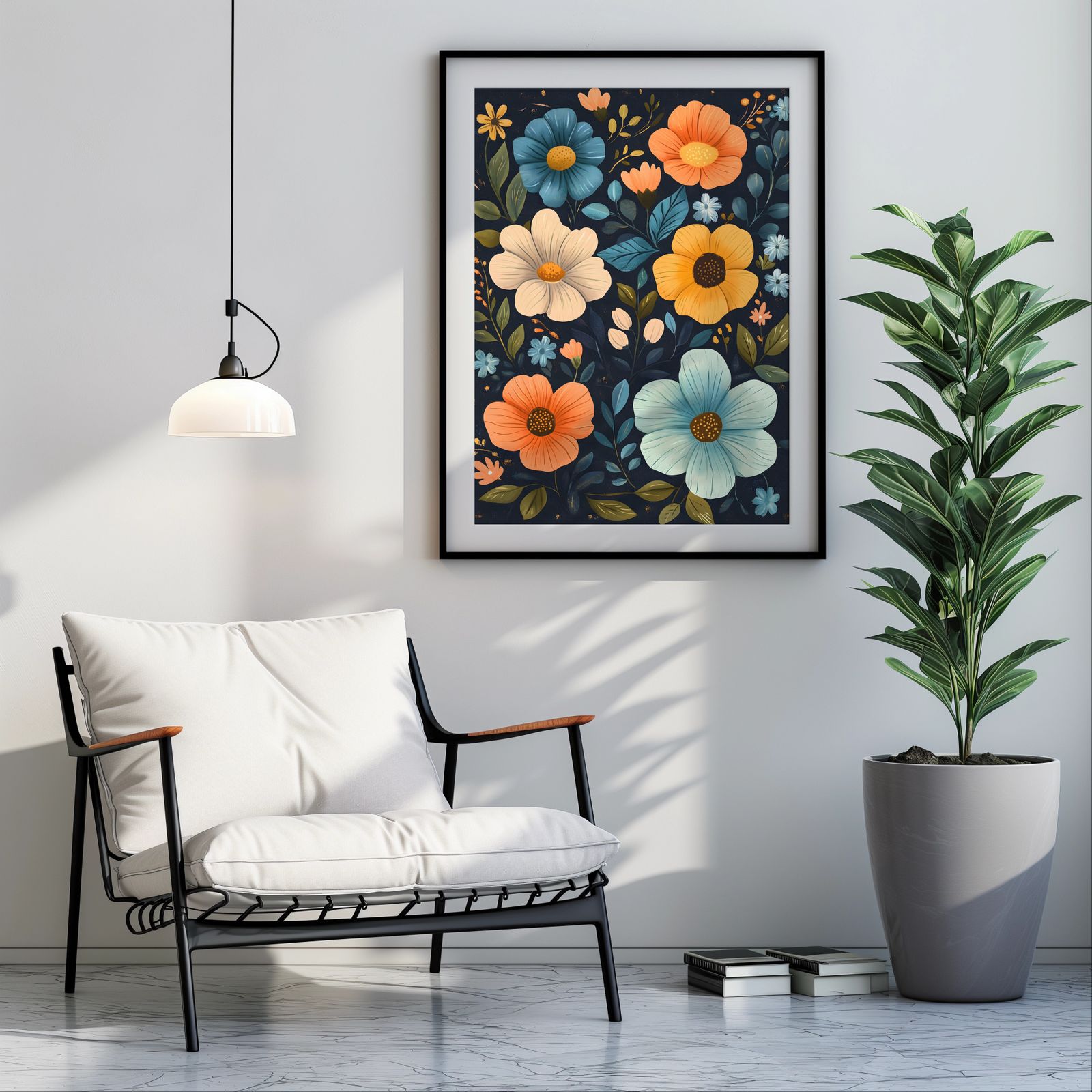 Midnight Garden Blossoms shown in a room — room mockup