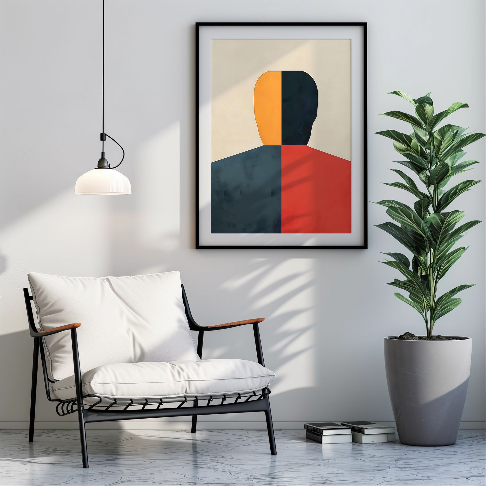 Minimalist Man shown in a room — room mockup