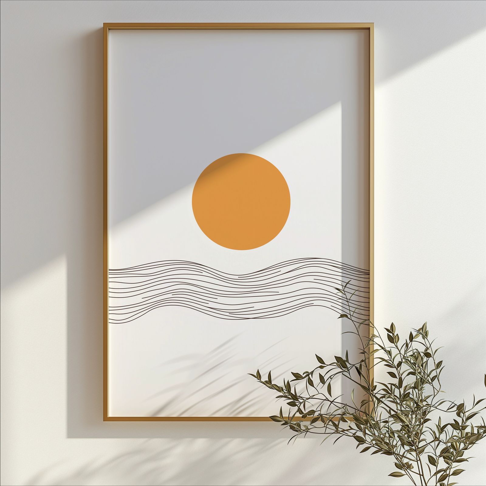 Minimalist Sunrise shown in a room — branch mockup