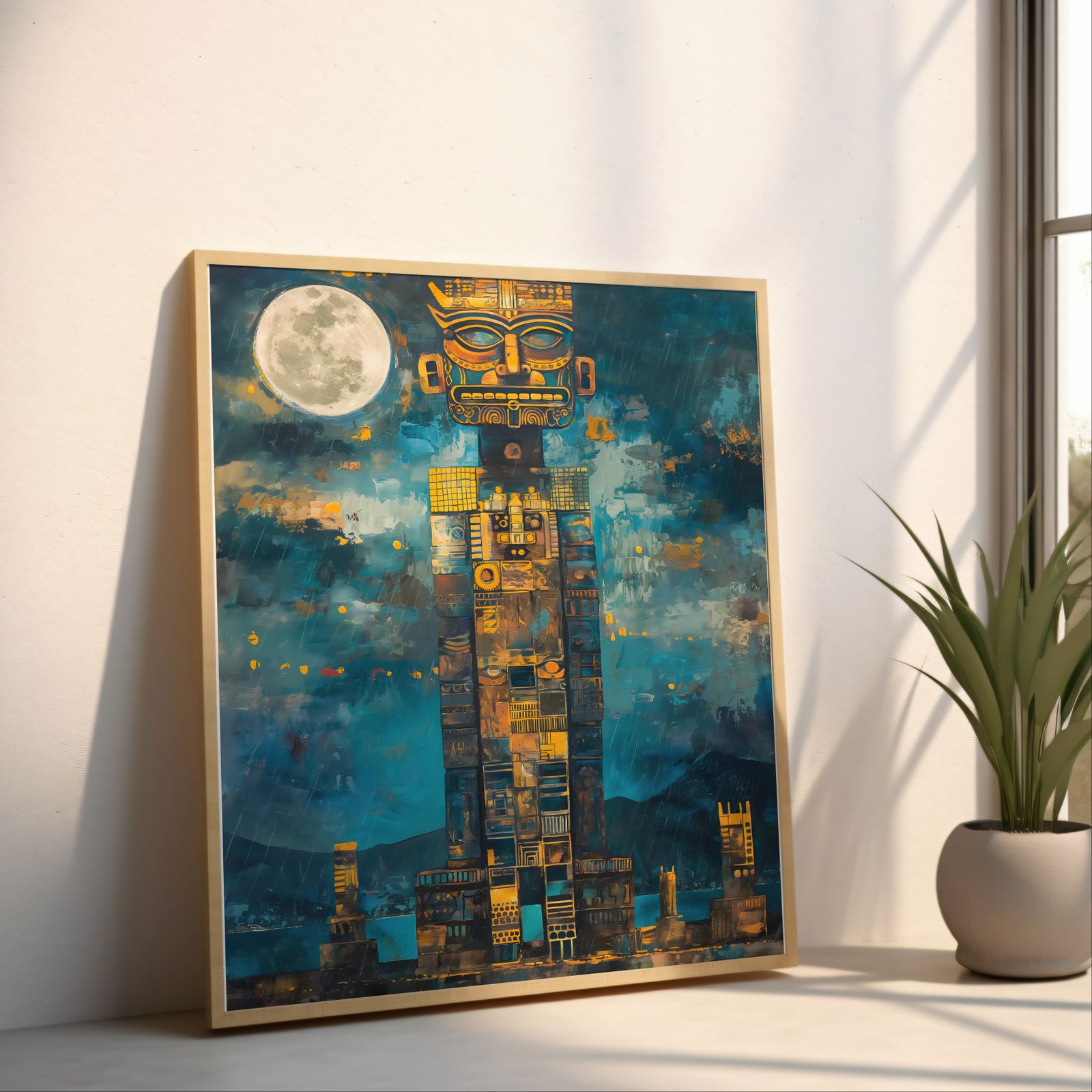 Moon Totem shown in a room — angled mockup