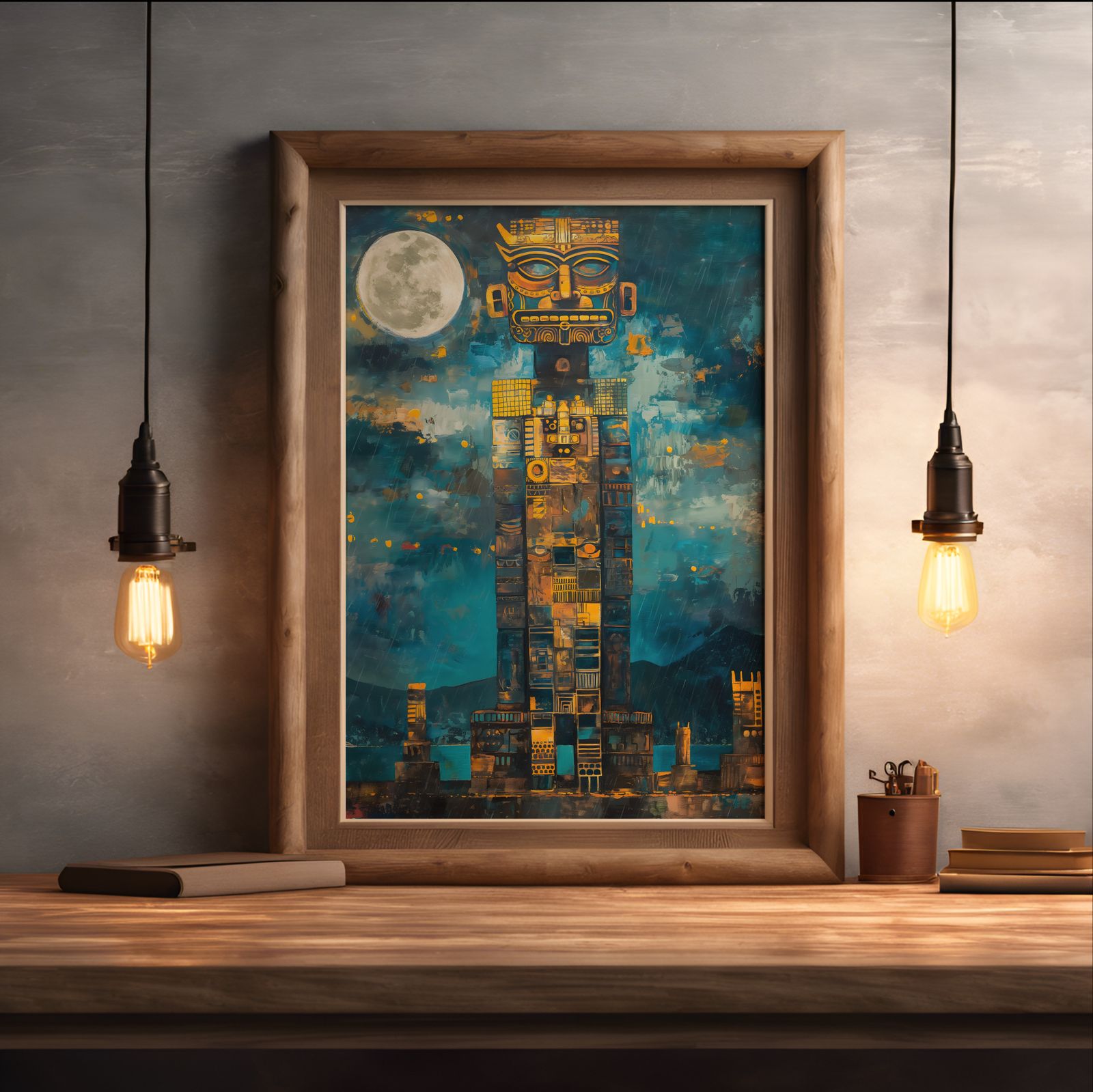 Moon Totem shown in a room — desk mockup