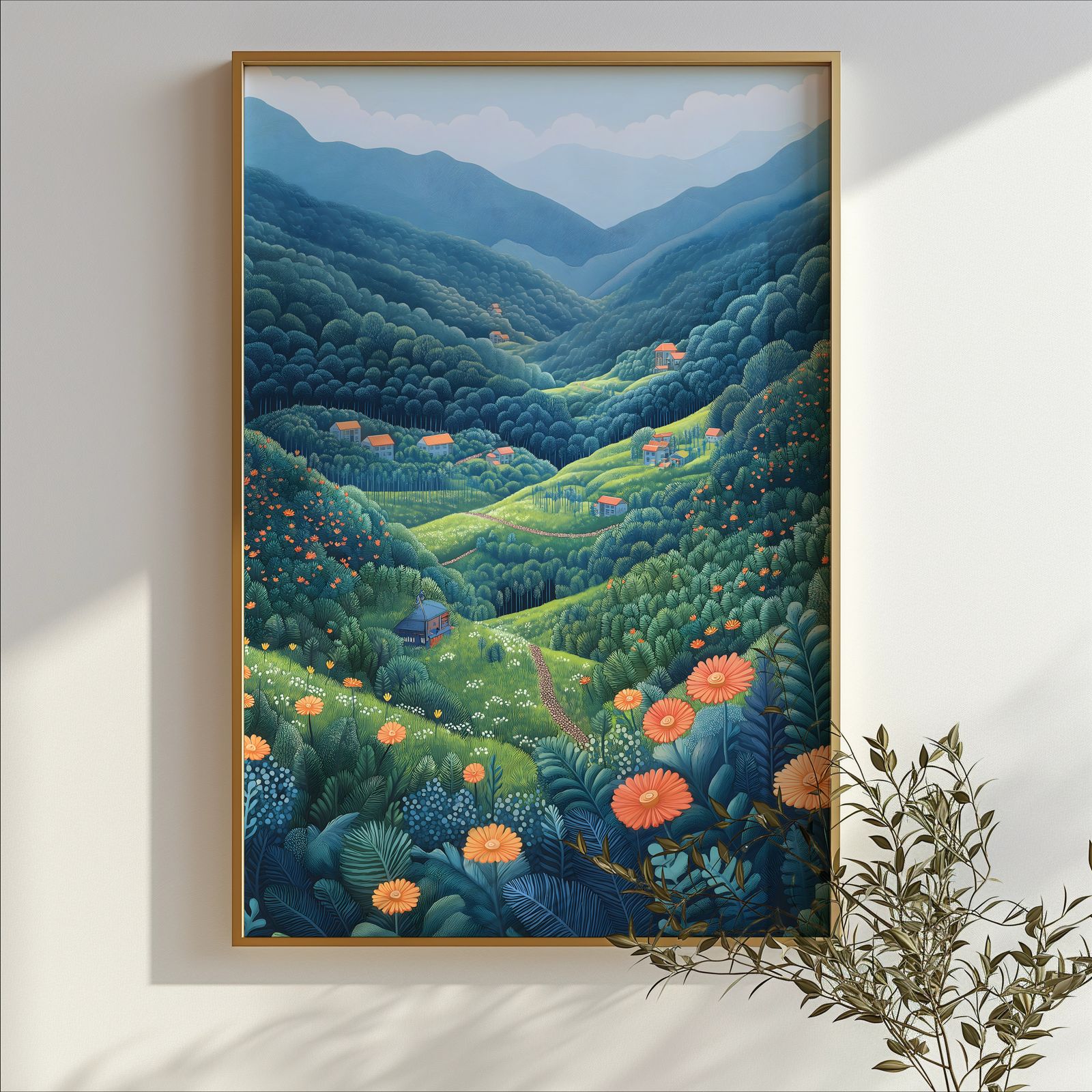 Moss Countryside shown in a room — branch mockup