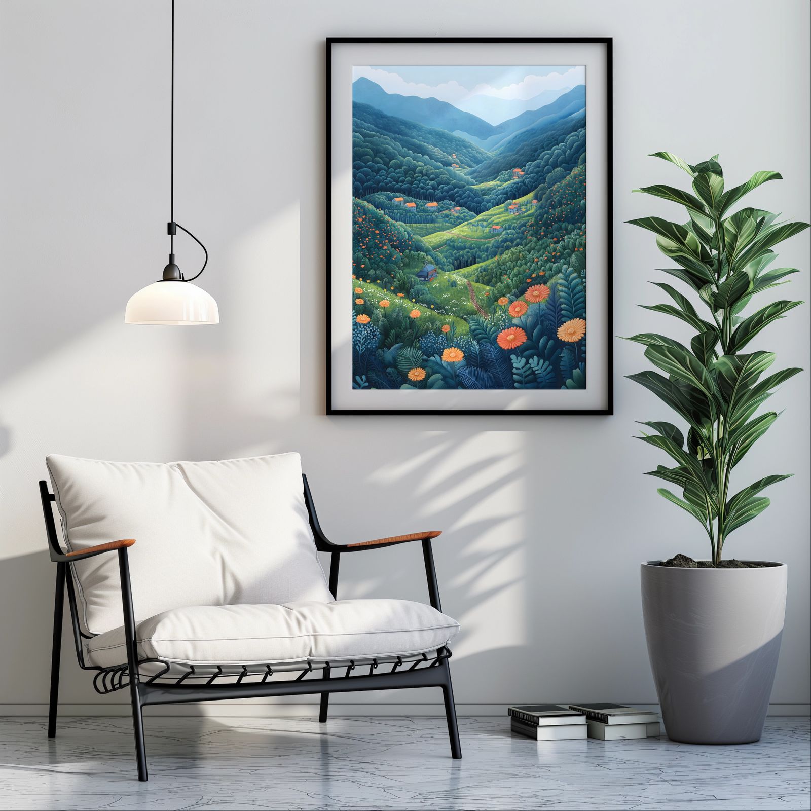 Moss Countryside shown in a room — room mockup