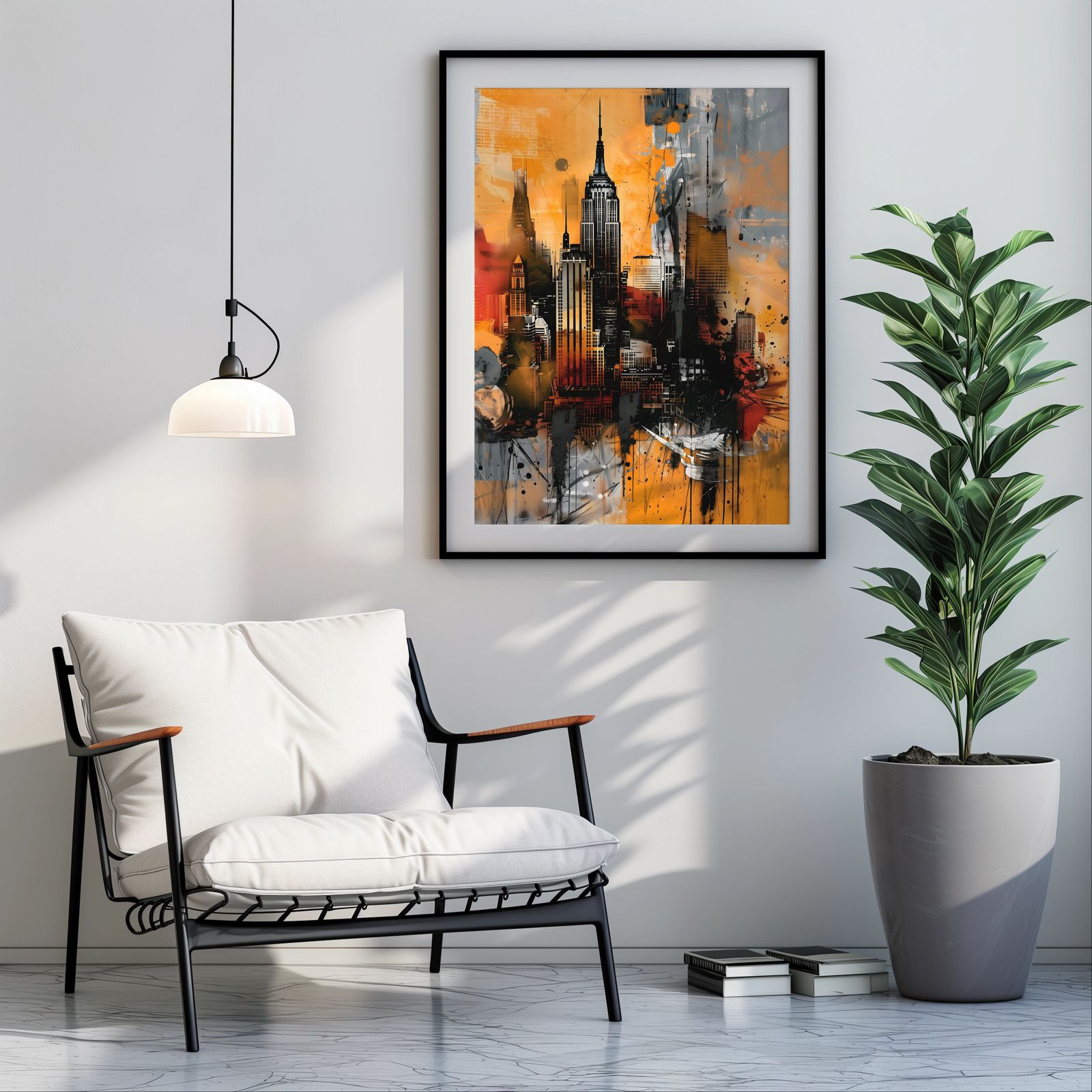 New York shown in a room — room mockup