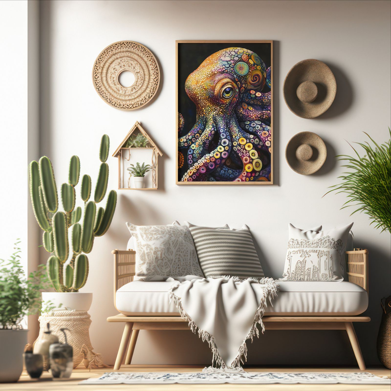 Ocean Elegance shown in a room — boho mockup
