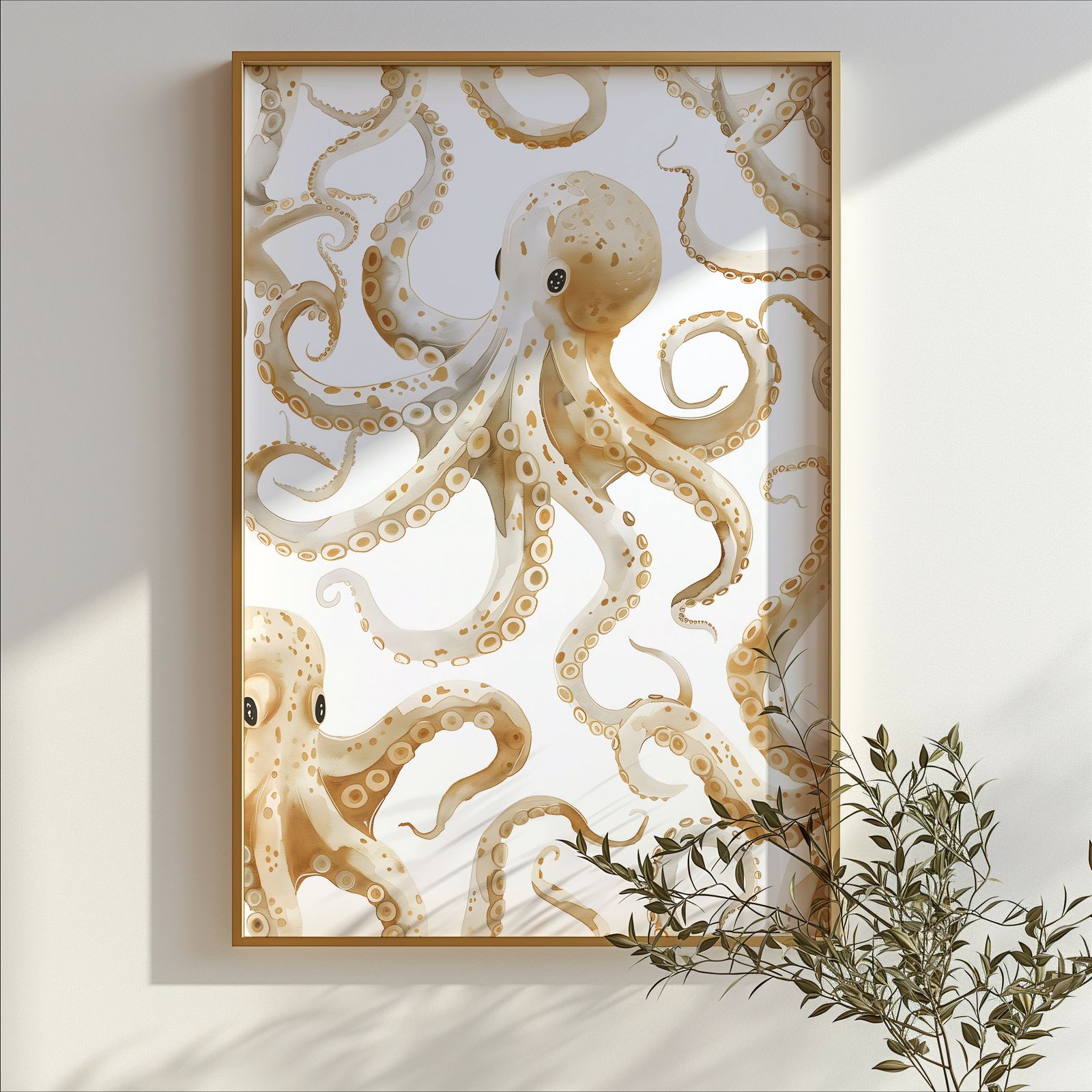 Octopus Pattern shown in a room — branch mockup