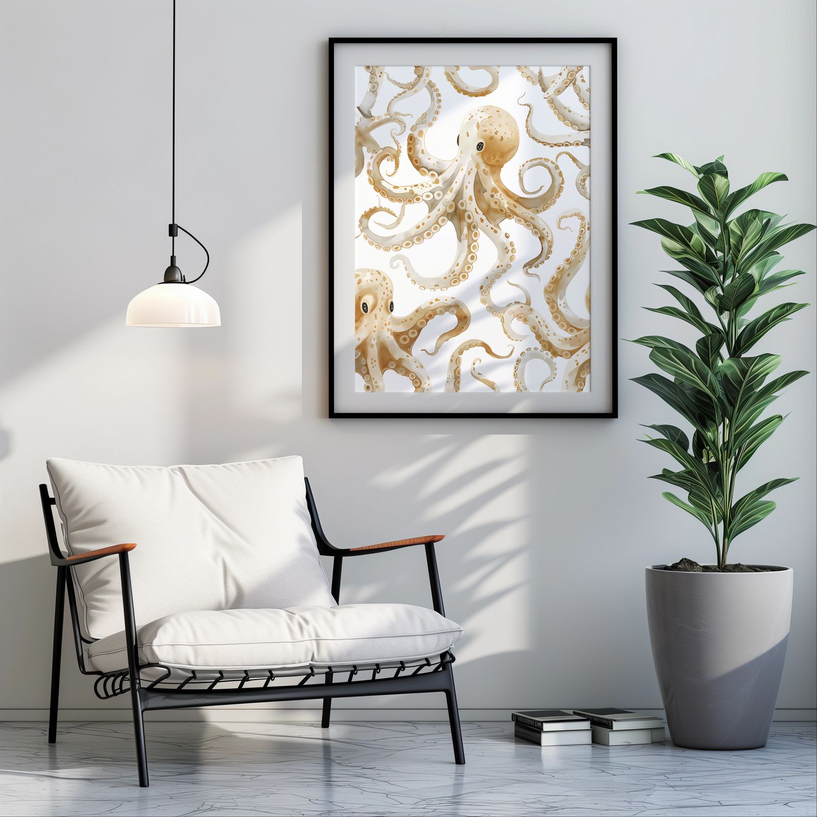 Octopus Pattern shown in a room — room mockup