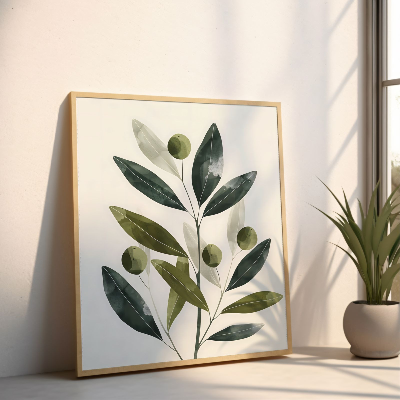 Olive Branch Green shown in a room — angled mockup