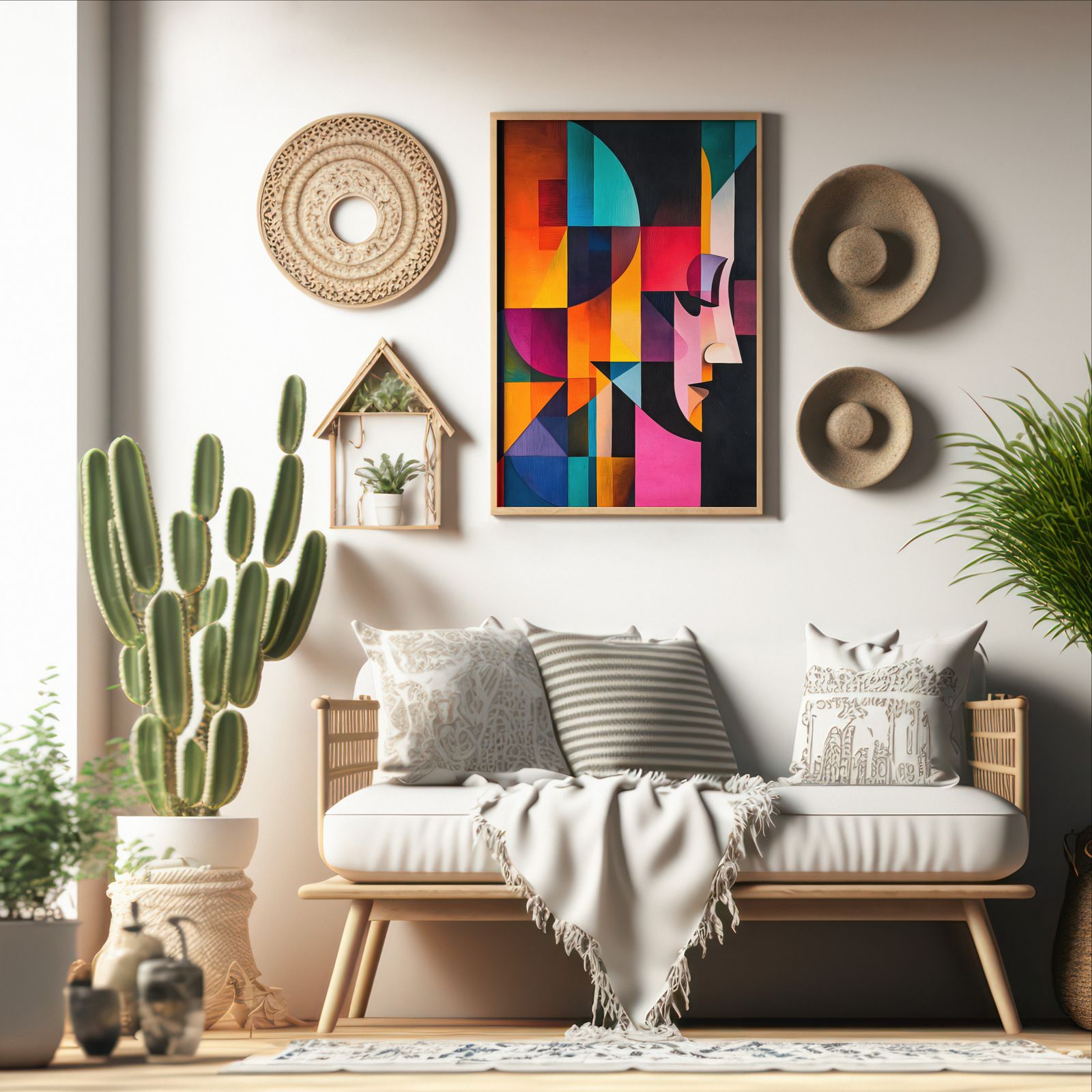 Organized Mind shown in a room — boho mockup