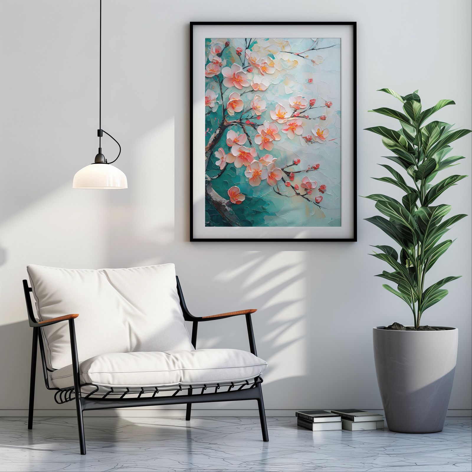Palette Knife Cherry Blossoms shown in a room — room mockup