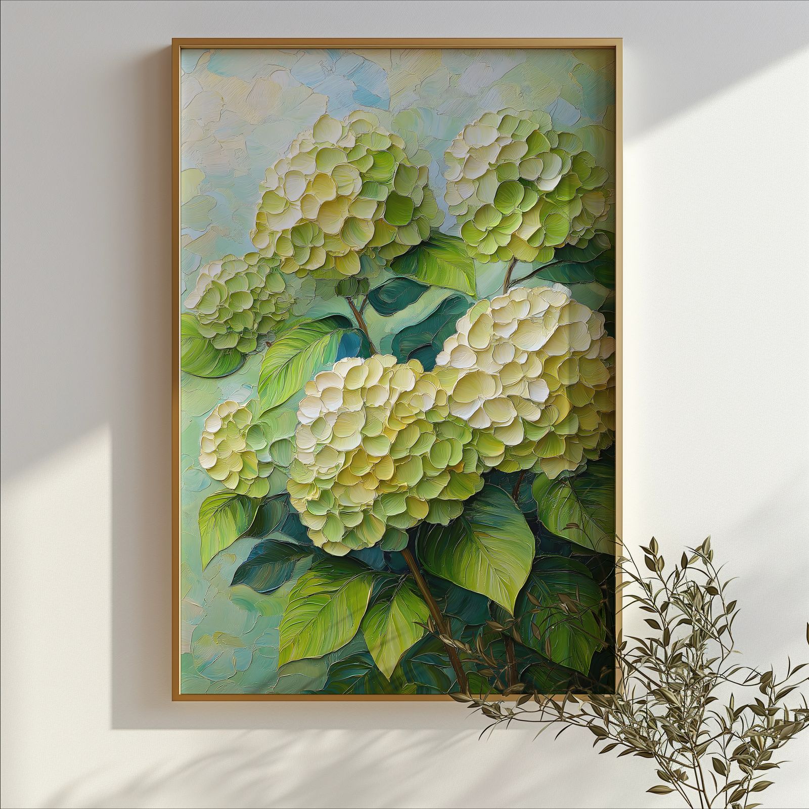 Palette Knife Hydrangea shown in a room — branch mockup