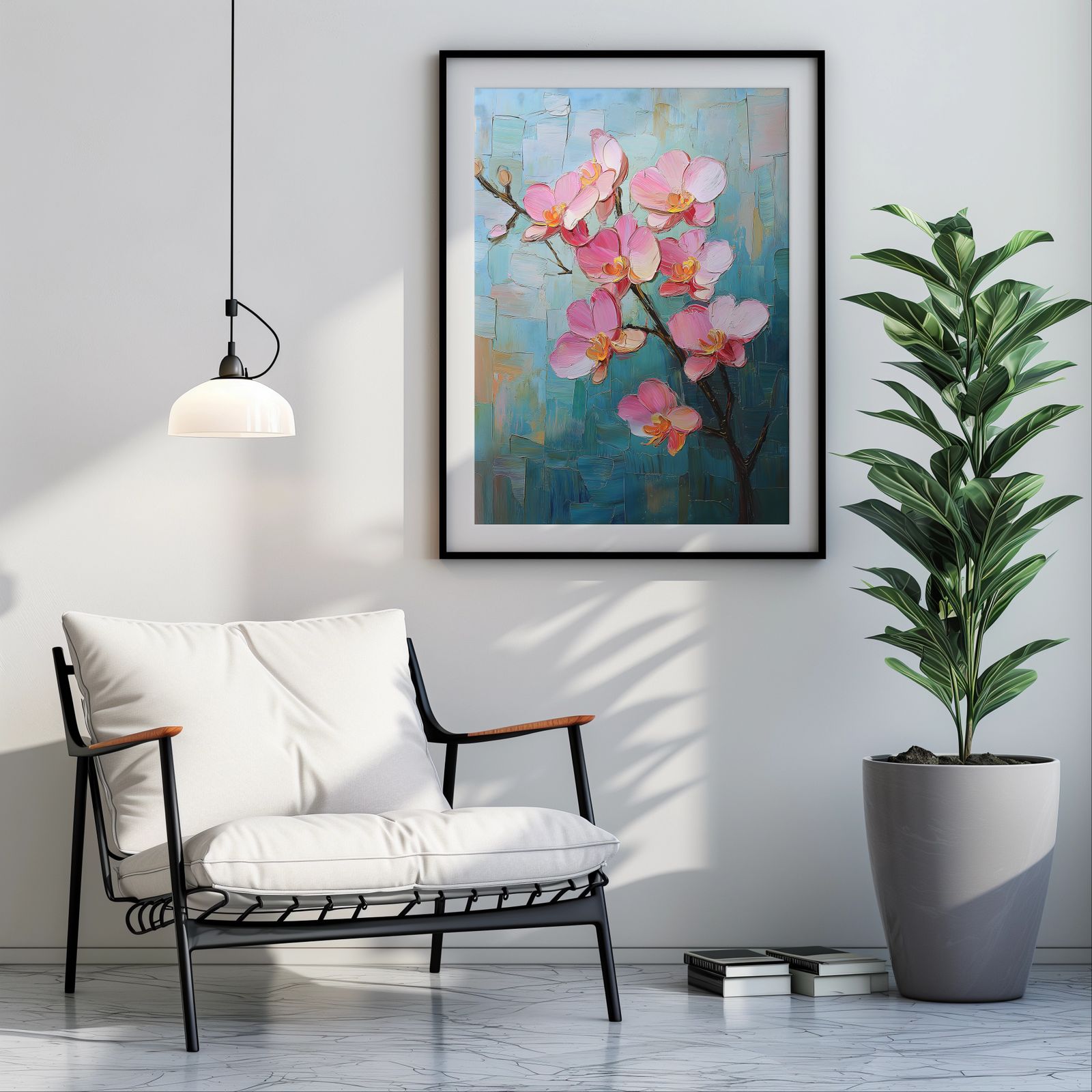 Palette Knife Orchids shown in a room — room mockup
