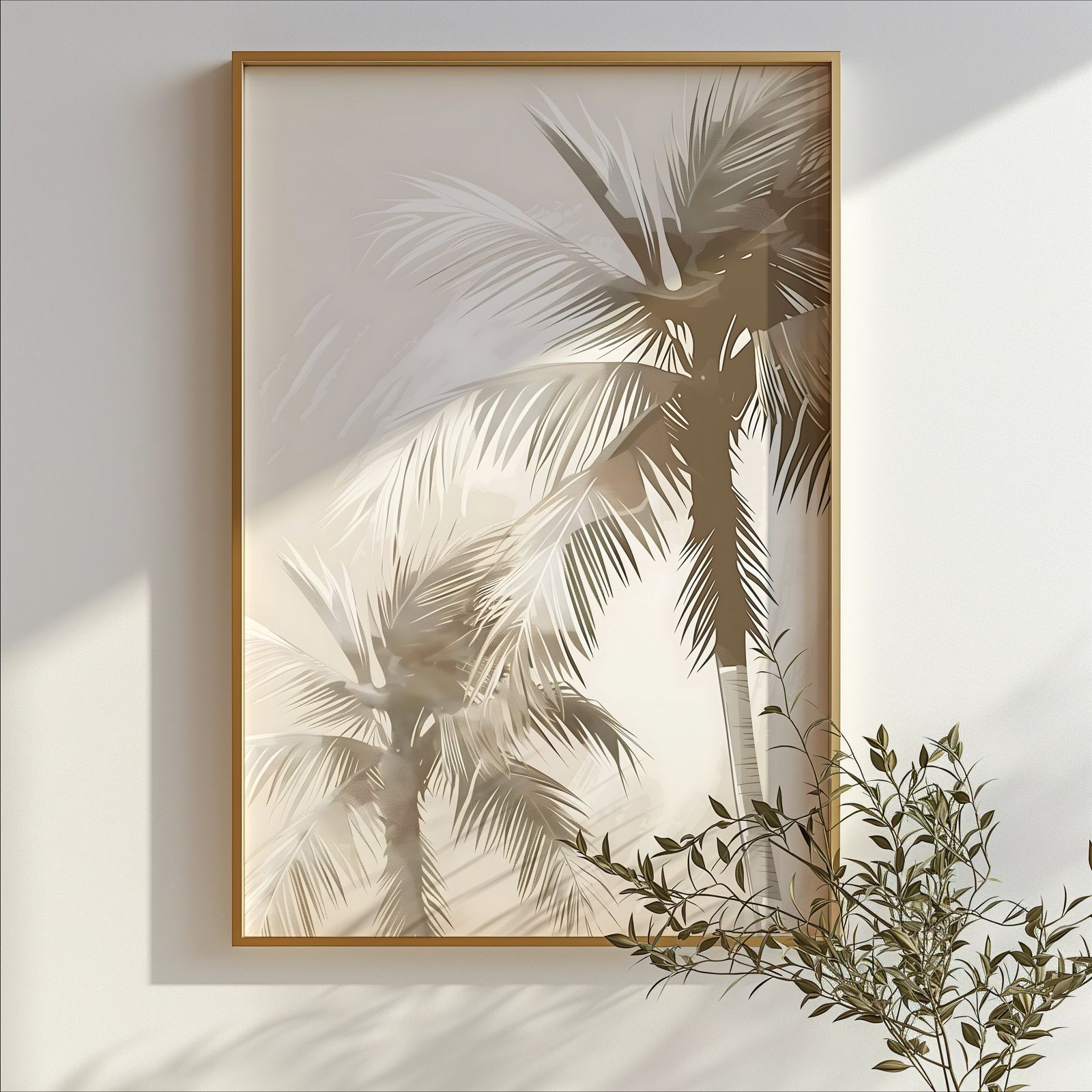 Palm Trees, Double shown in a room — branch mockup