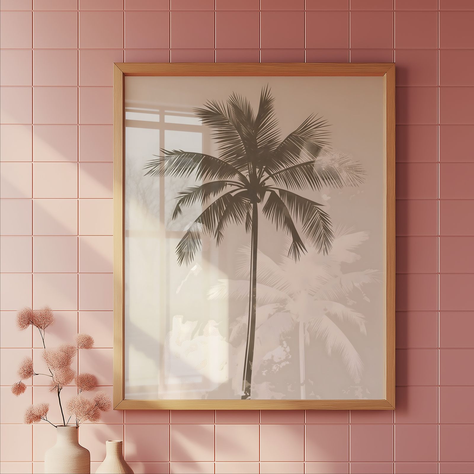 Palm Trees, Single shown in a room — tile mockup