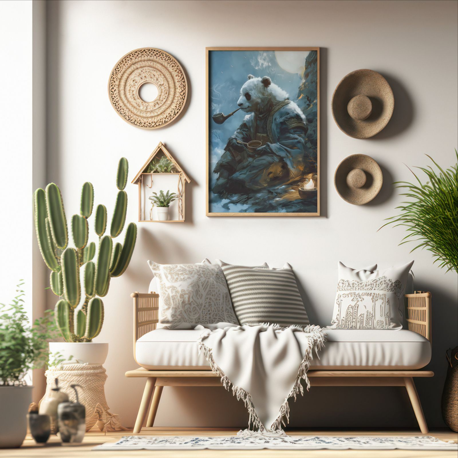 Peaceful Spirit shown in a room — boho mockup