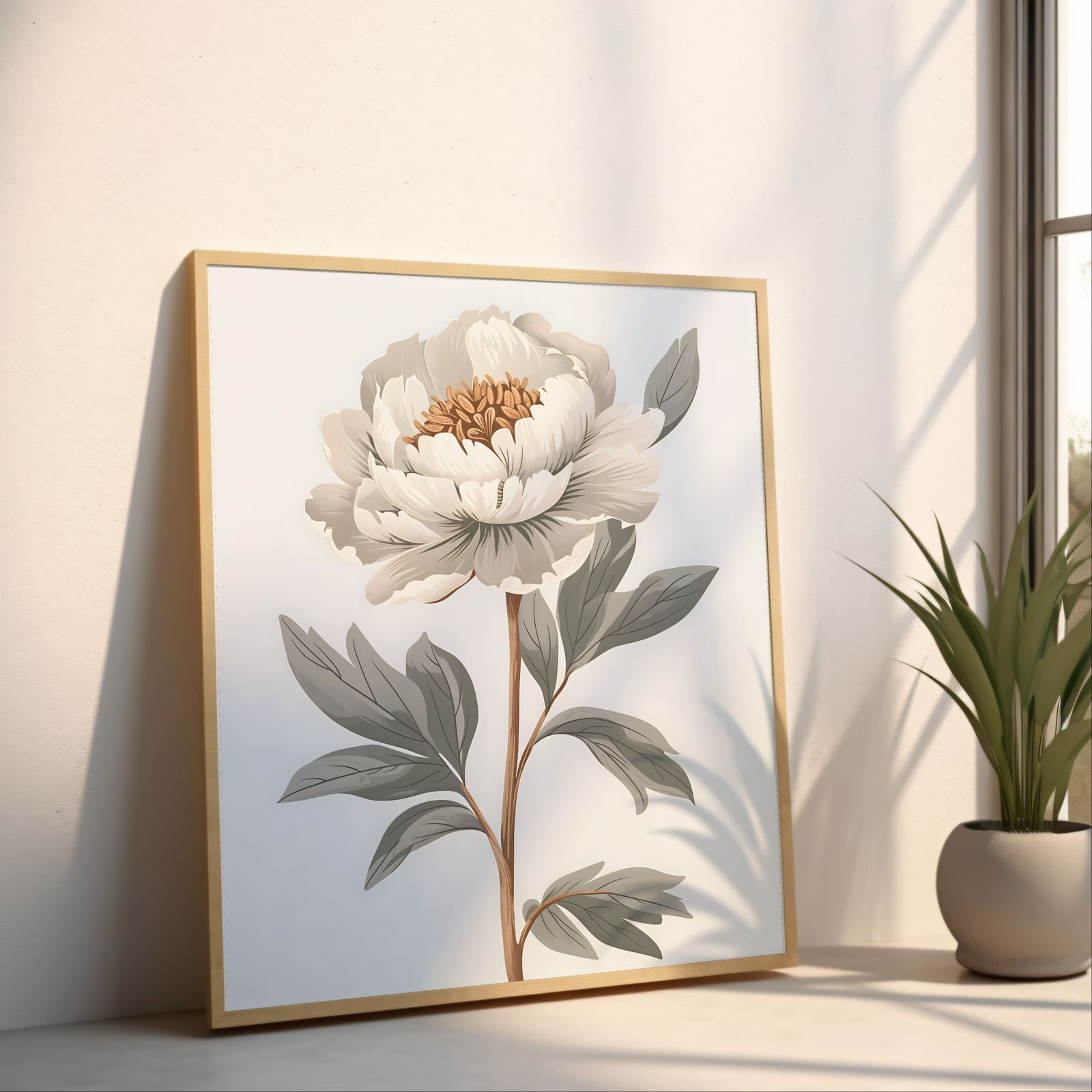 Peony shown in a room — angled mockup