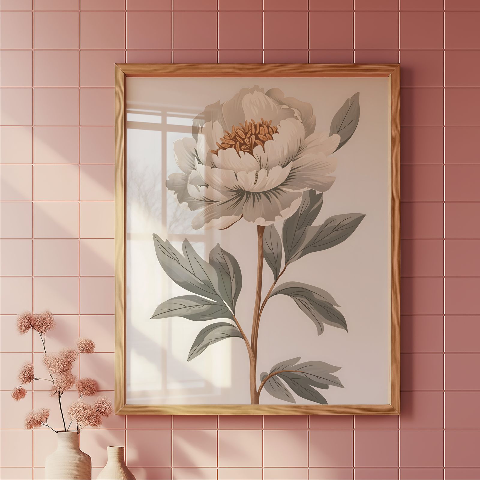 Peony shown in a room — tile mockup