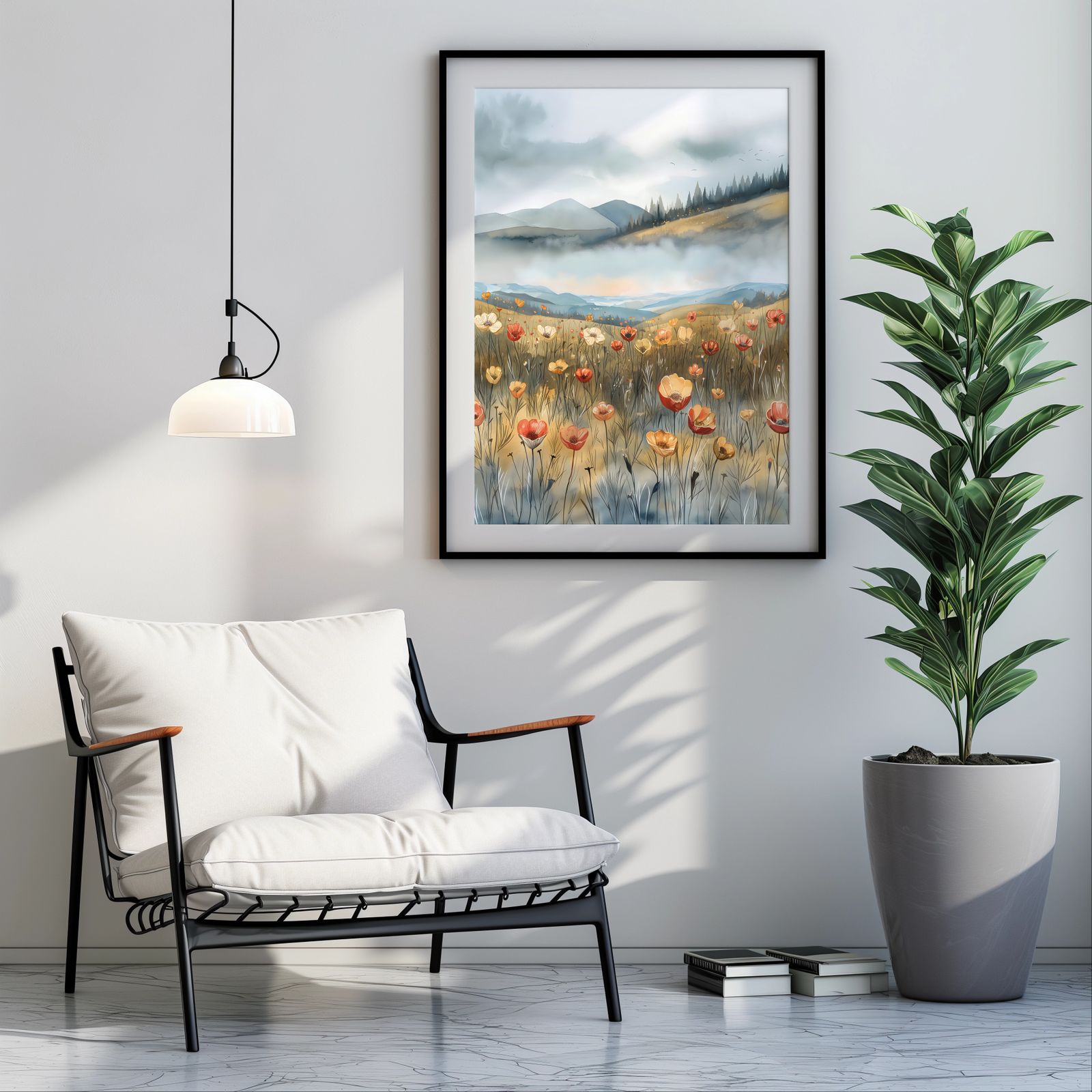 Poppies in the Valley shown in a room — room mockup