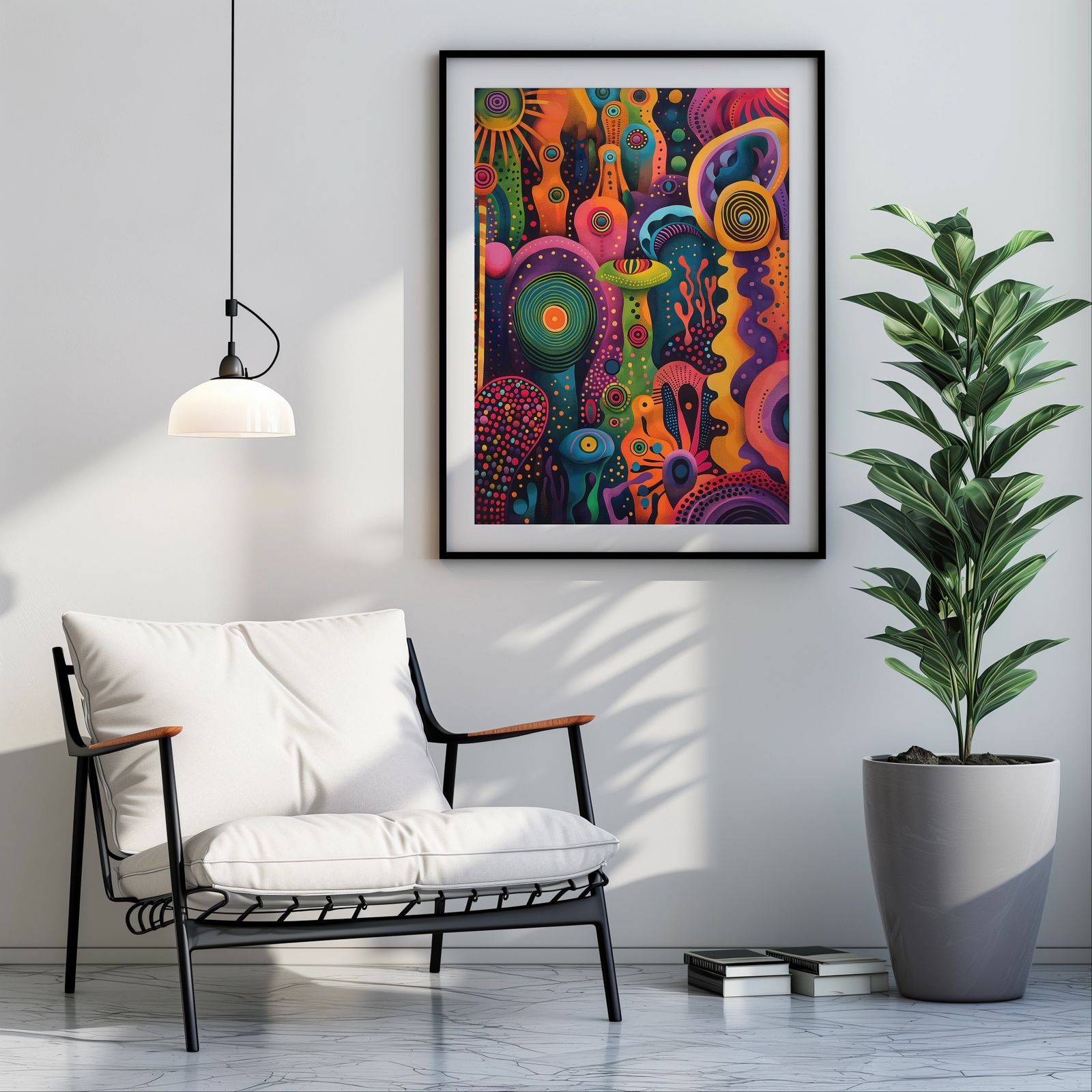 Psychedelic Garden shown in a room — room mockup
