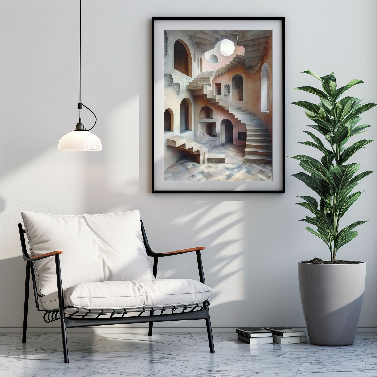 Cloister Stairs shown in a room — room mockup