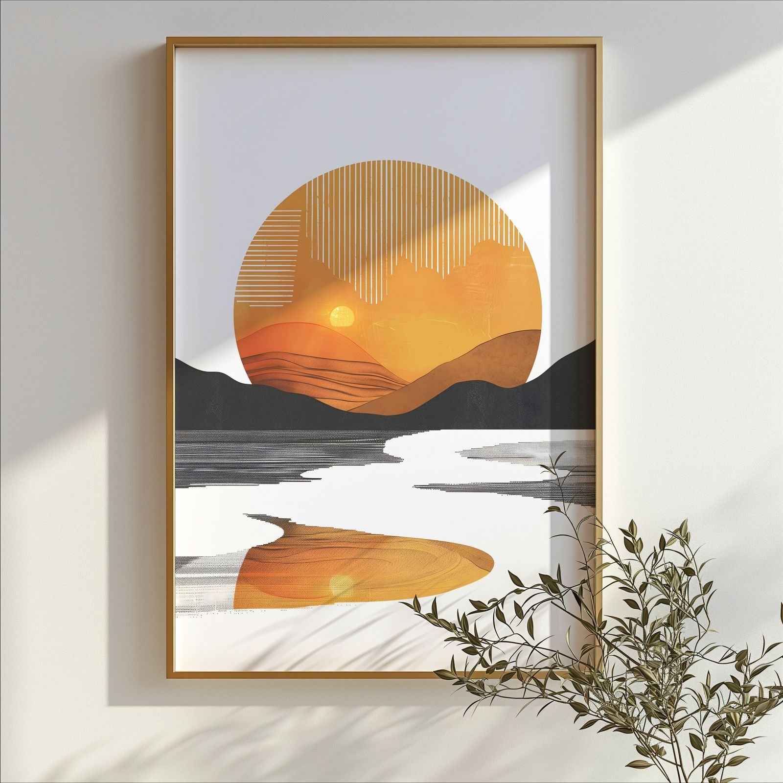Retro Sunset shown in a room — branch mockup