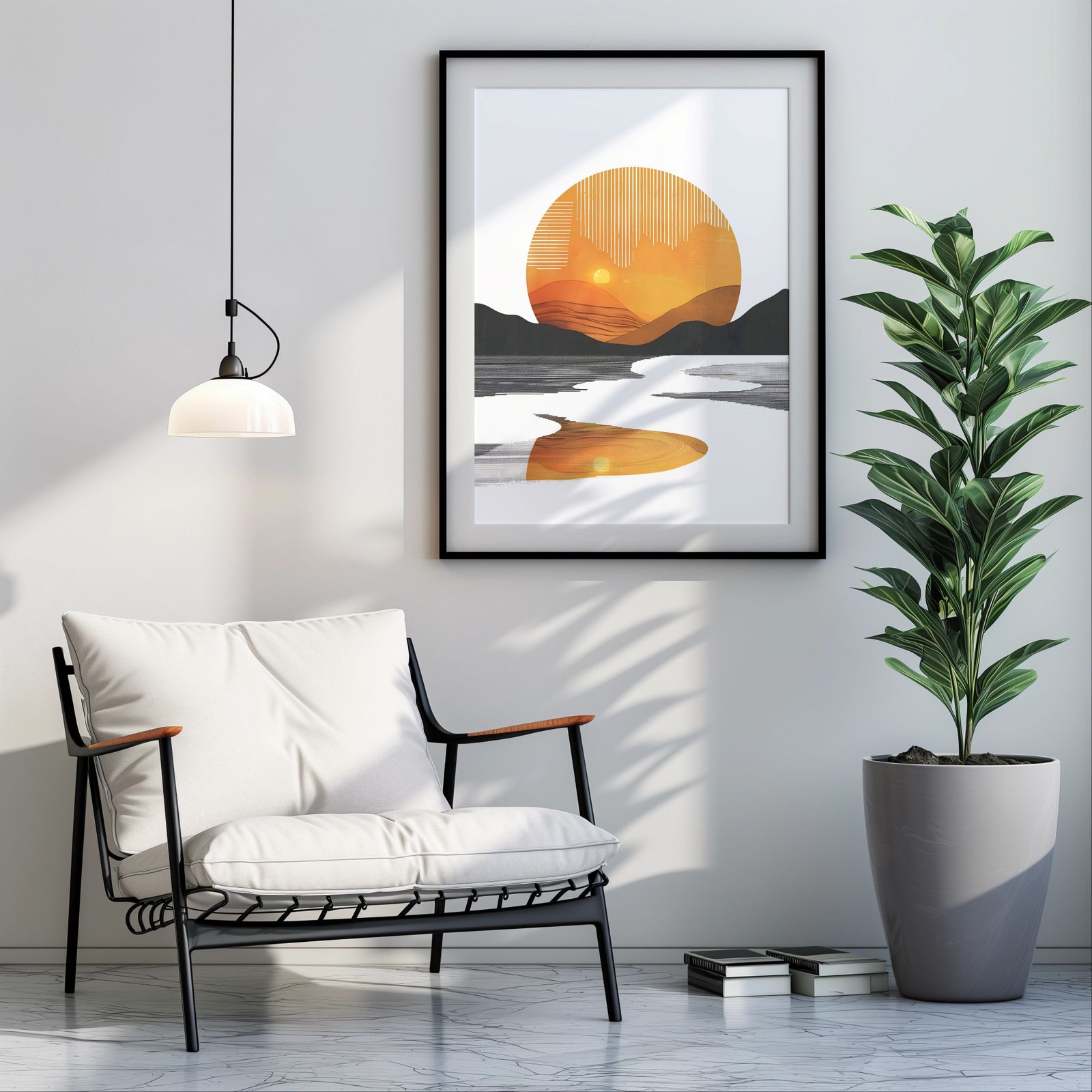 Retro Sunset shown in a room — room mockup