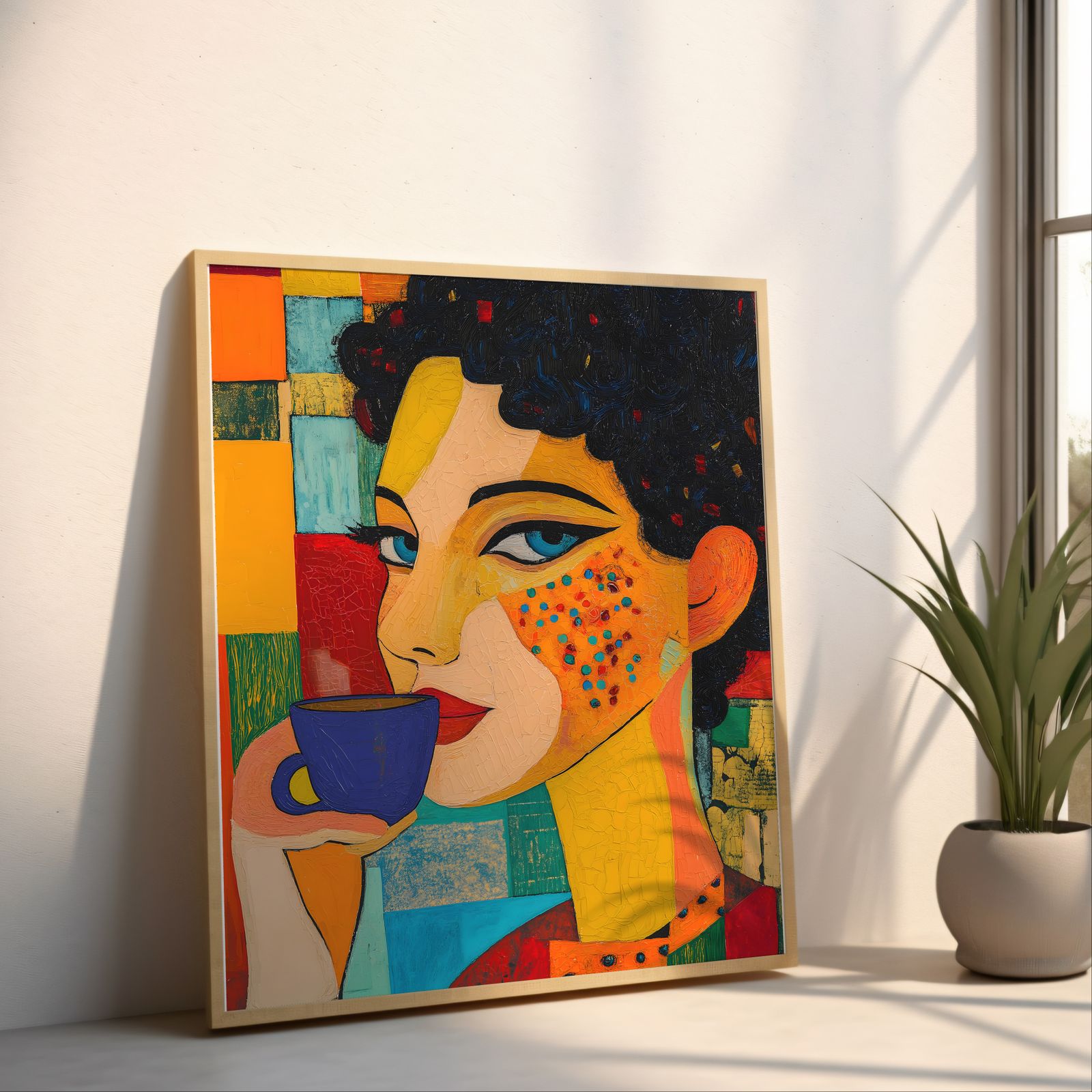 Rise and Shine shown in a room — angled mockup