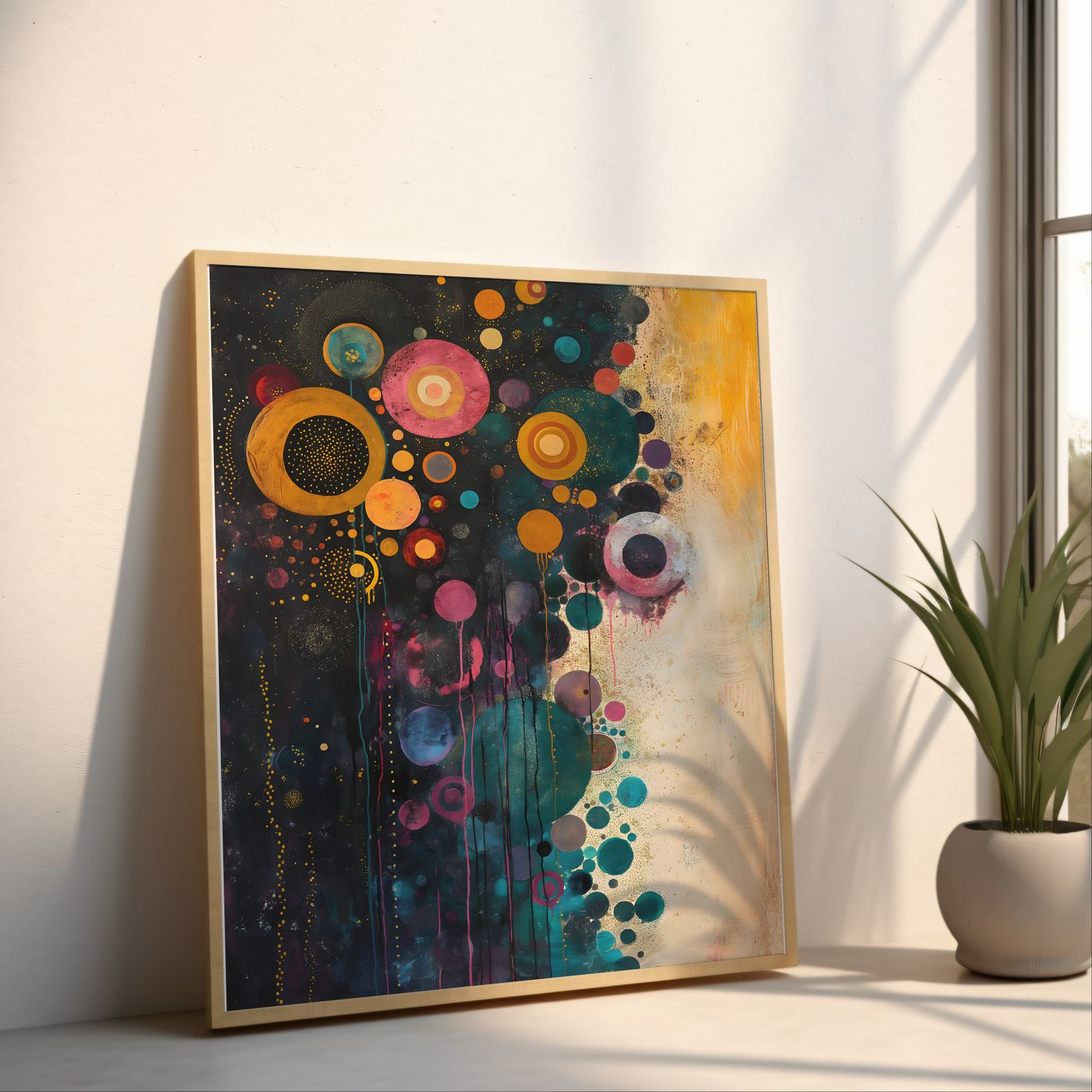 Rising Thoughts shown in a room — angled mockup